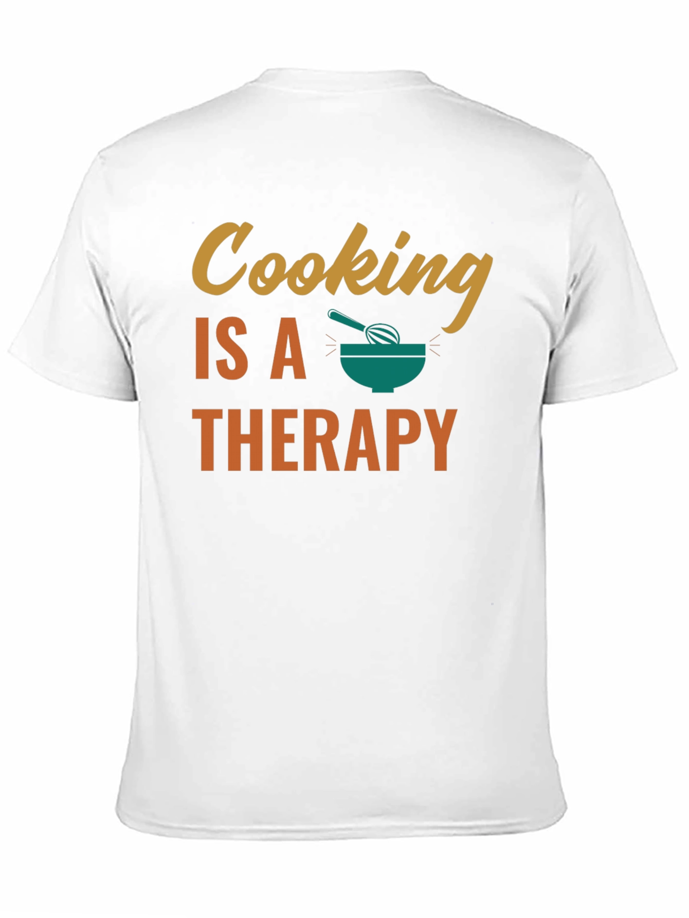 Black Cooking is Therapy T-Shirt - Black Cotton Tee view 11