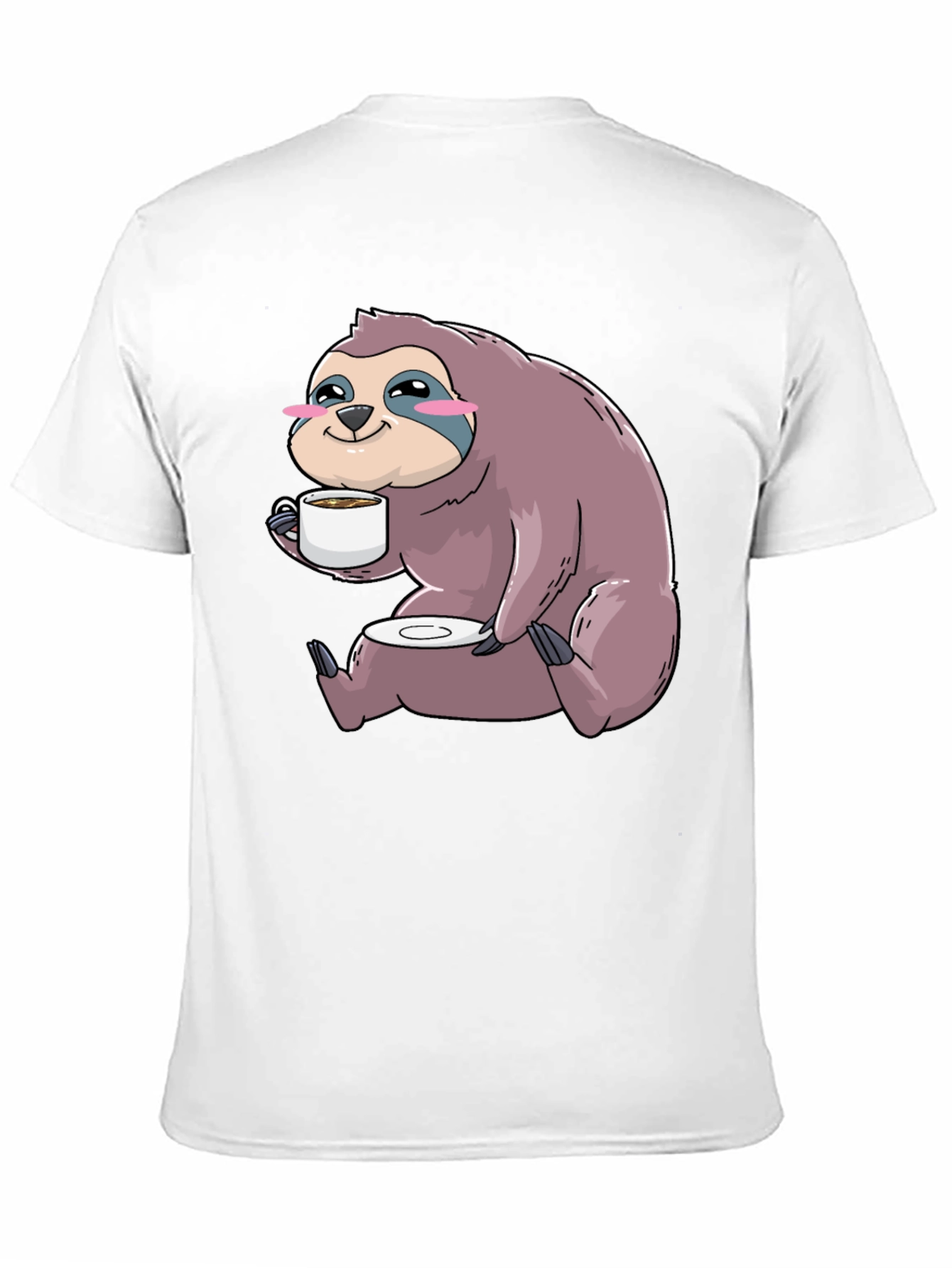 Black Sloth Coffee T-Shirt - Cute Cartoon Sloth Drinking Coffee view 11