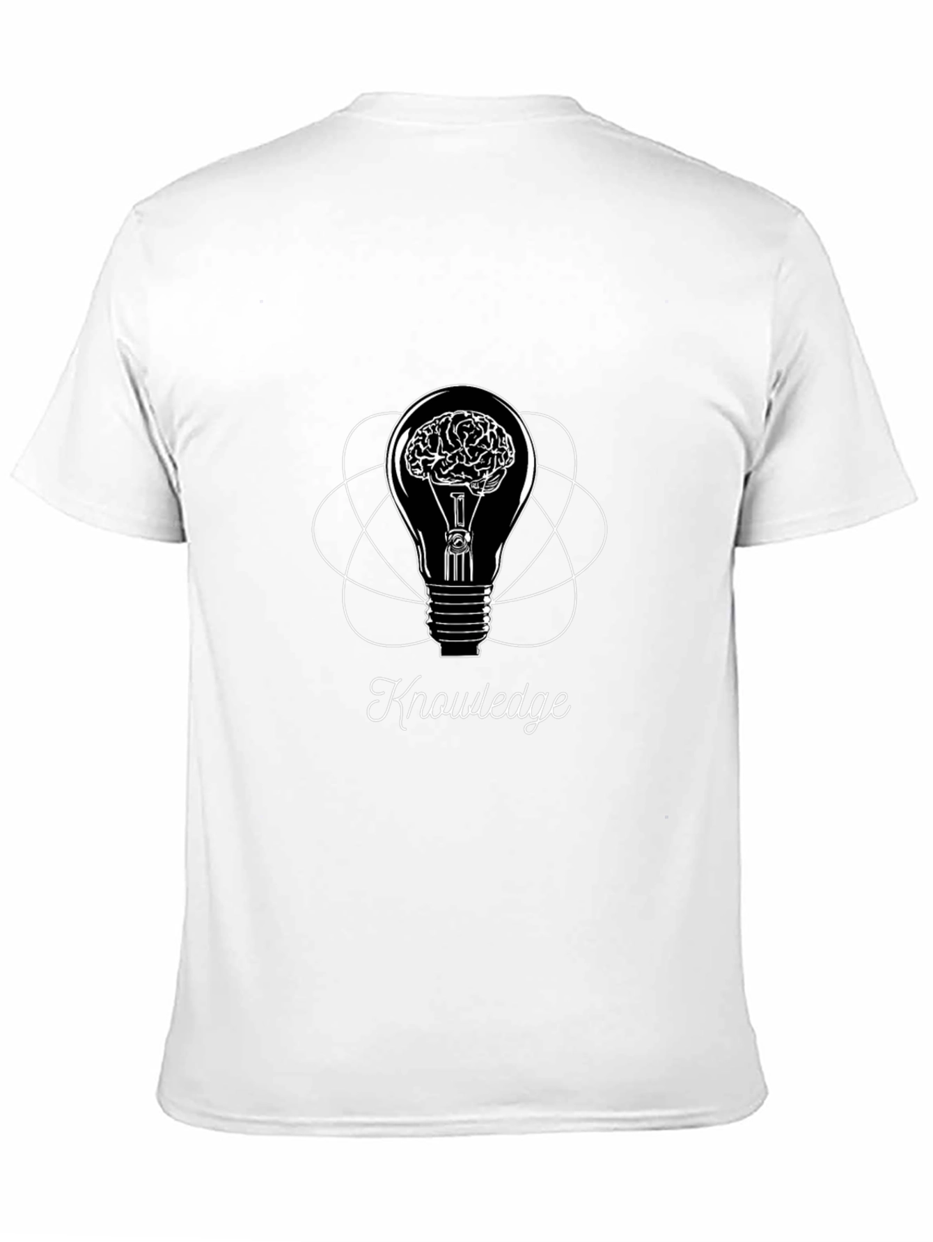 Black Knowledge Brain T-Shirt - Intelligent Lightbulb Tee view 11