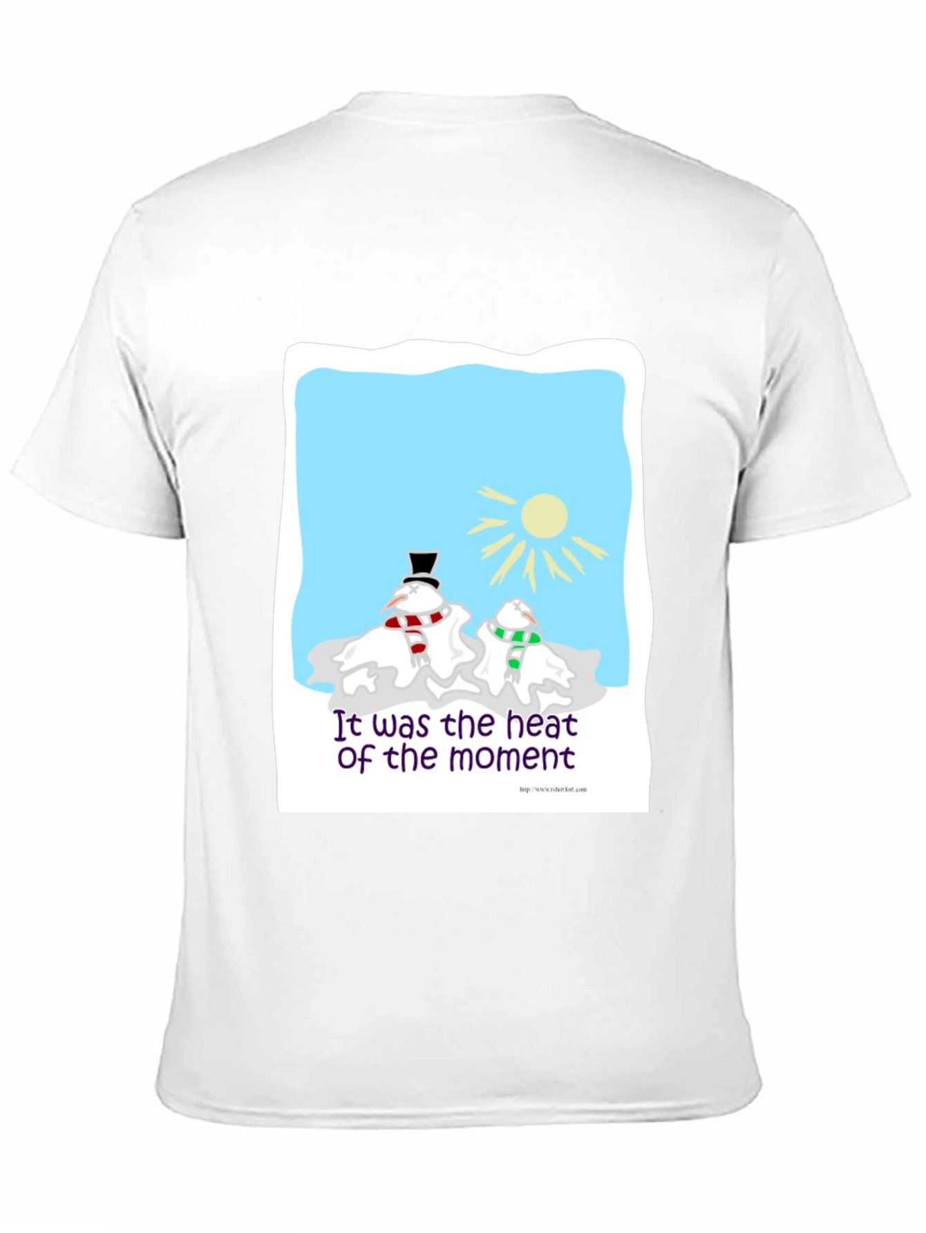 Black Humorous Melting Snowman T-Shirt view 11