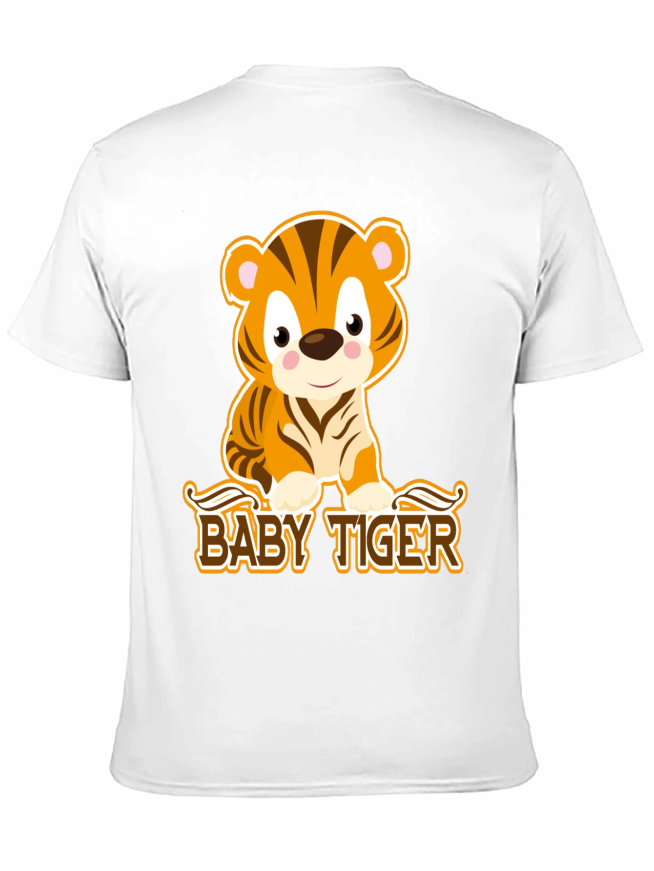 Black Cute Baby Tiger Graphic Tee - Black view 11