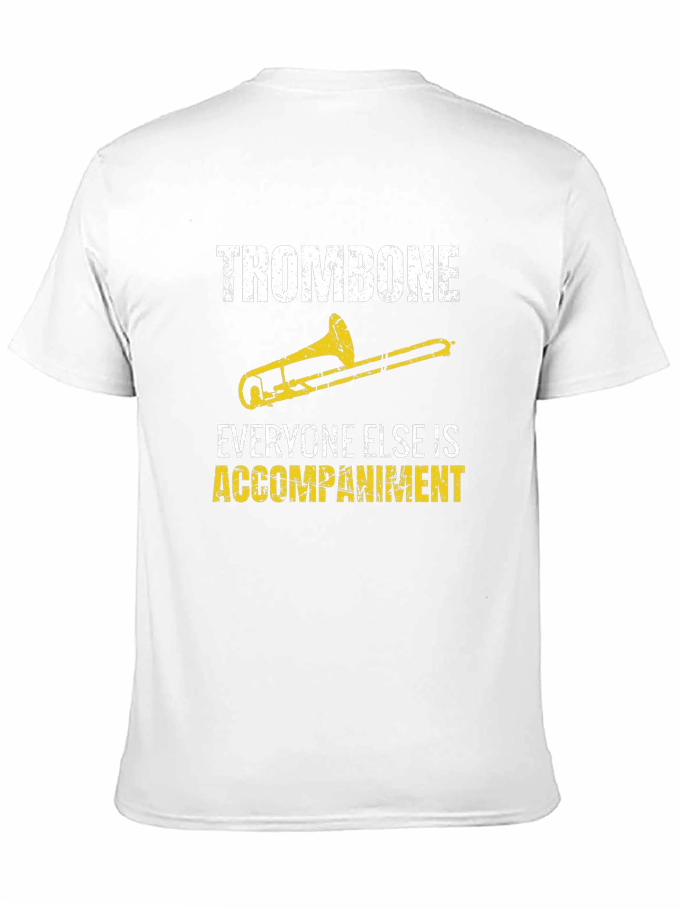 Black Trombone Player T-Shirt - Funny Accompaniment Design view 11