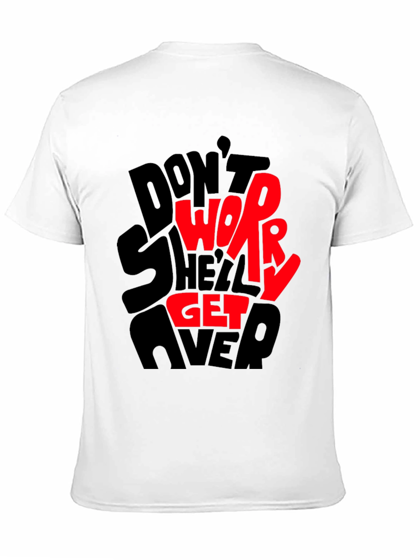 Black Don't Worry T-Shirt - Graphic Print Tee view 11