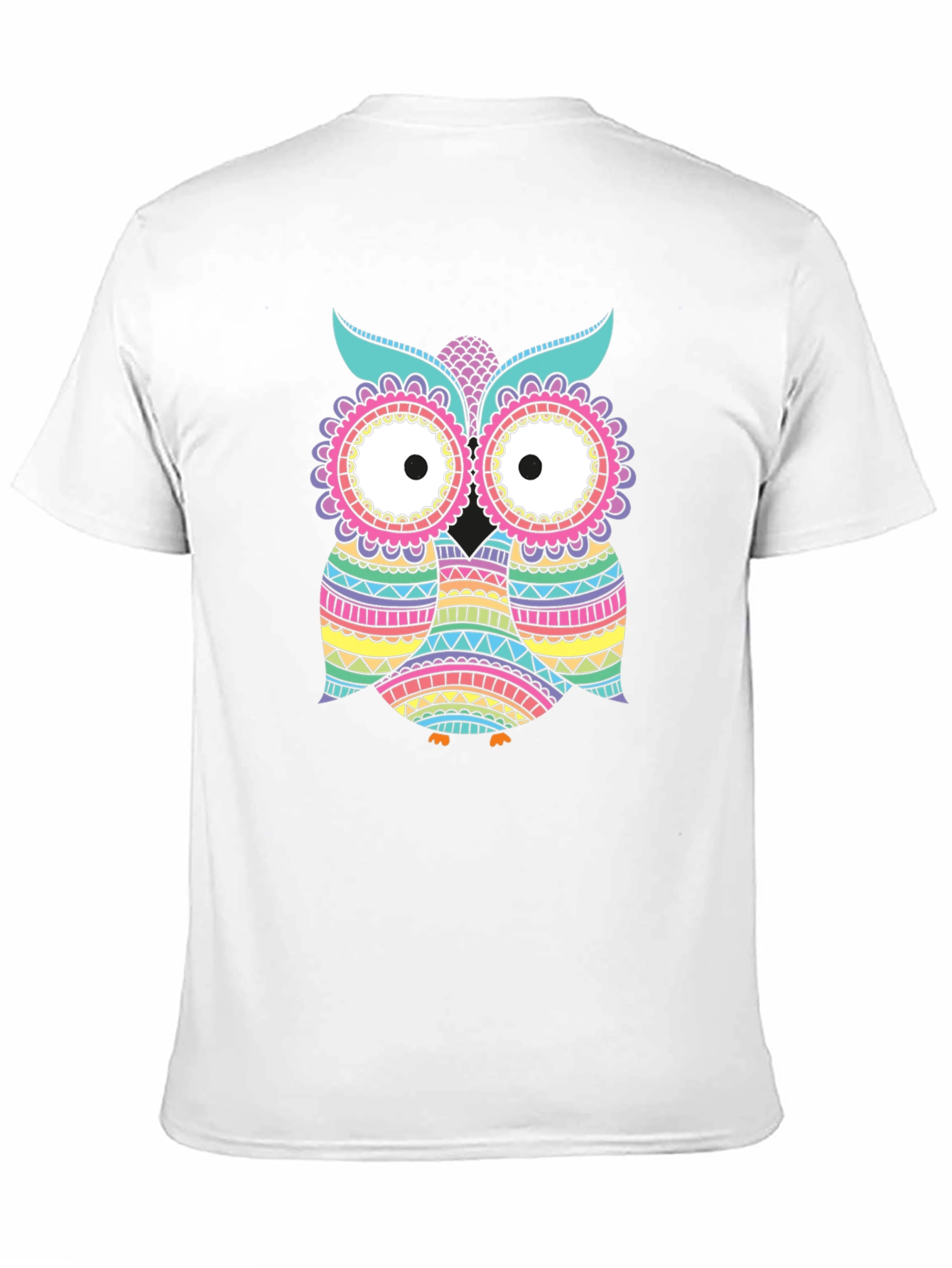 Black Colorful Owl Graphic T-Shirt view 11