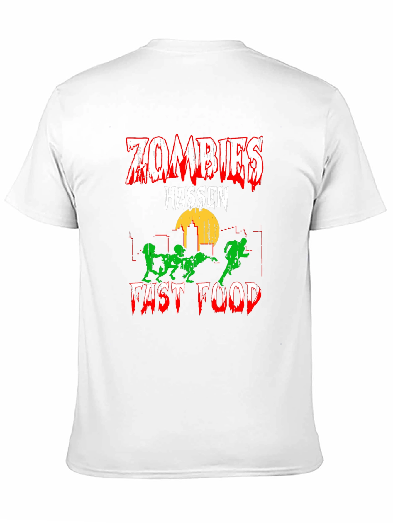Black Zombies Hassen Fast Food Black T-Shirt view 11