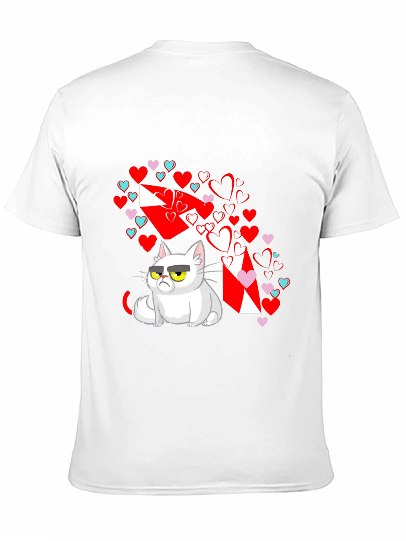 Black Grumpy Cat Valentines T-Shirt view 11