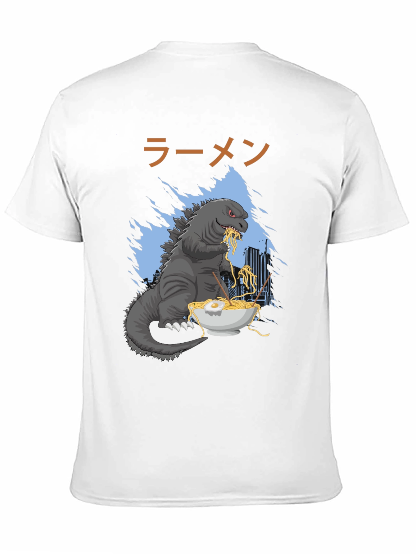 Godzilla Ramen T-Shirt: Monster Eating Noodles - 11