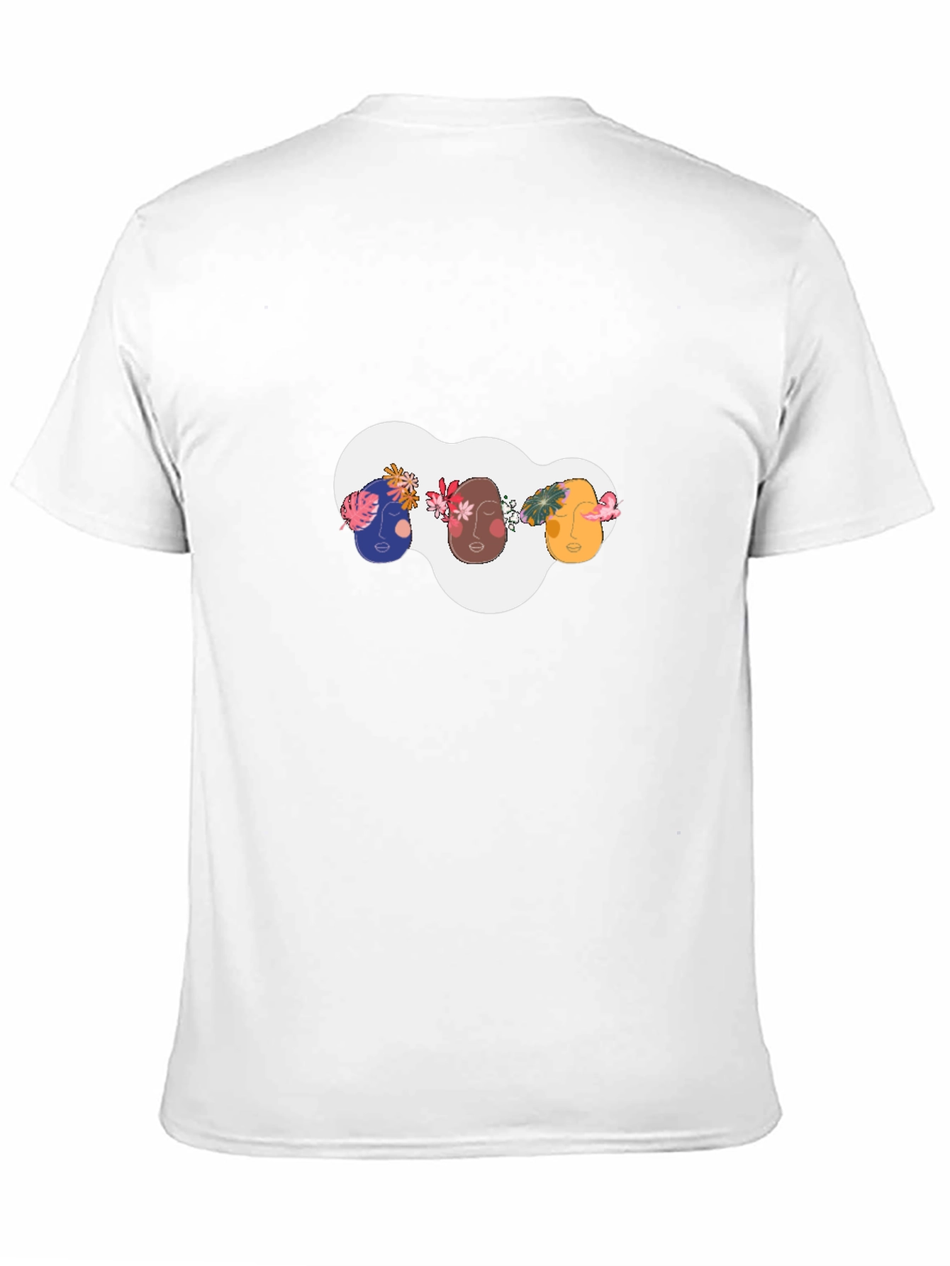 Black Abstract Faces Graphic Tee - Modern Unisex T-Shirt view 11