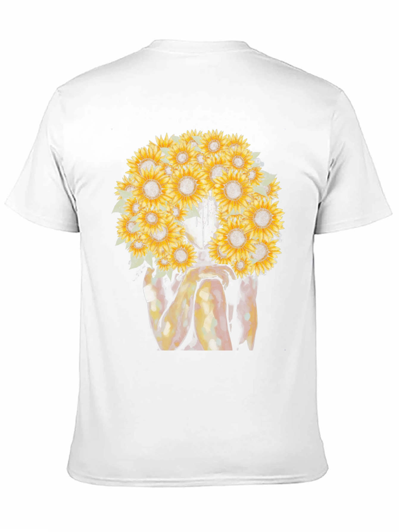 Black Sunflower Woman Graphic T-Shirt - Artistic Black Tee view 11