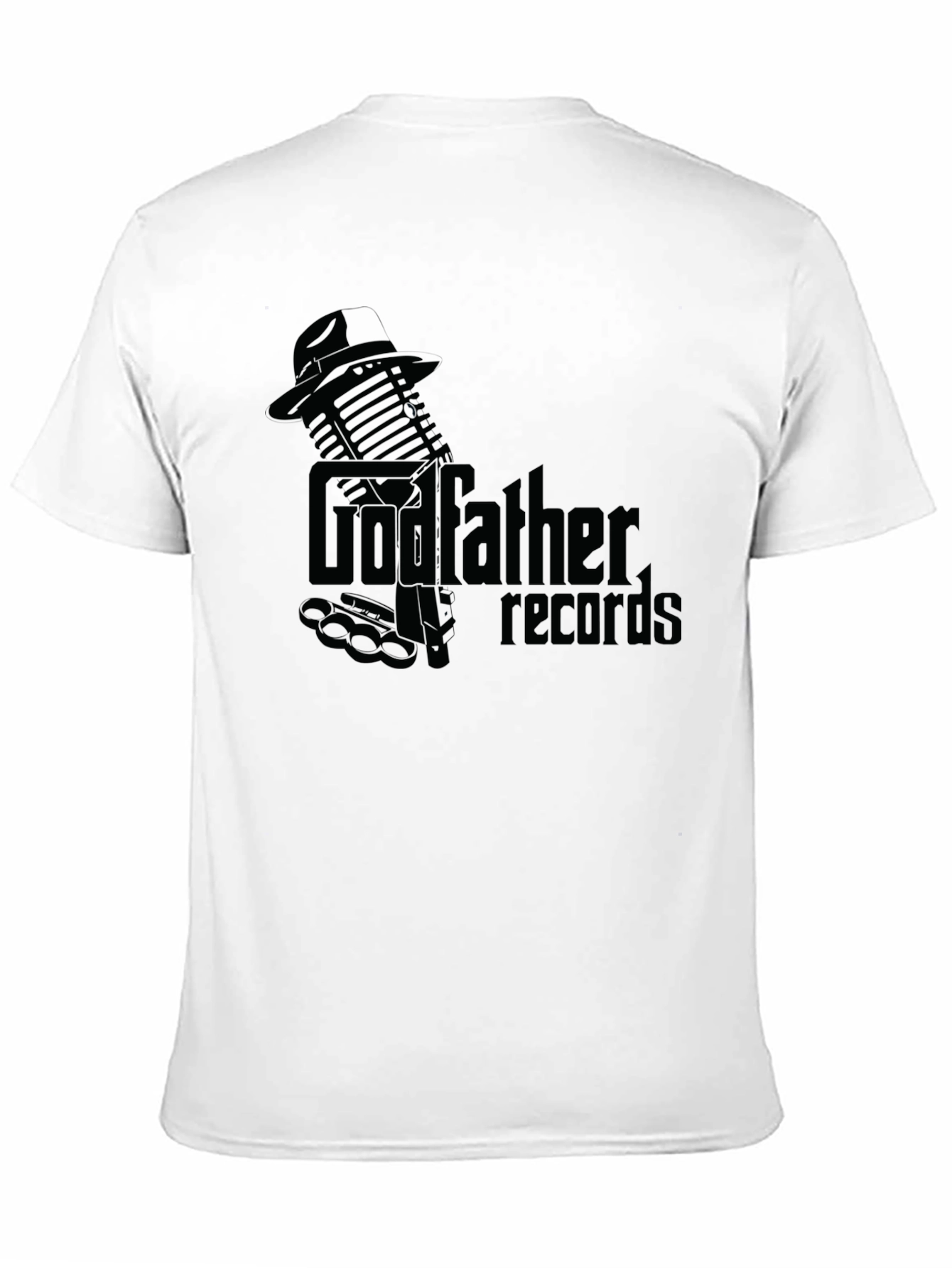 Black Godfather Records Graphic Tee - Vintage Microphone Design view 11