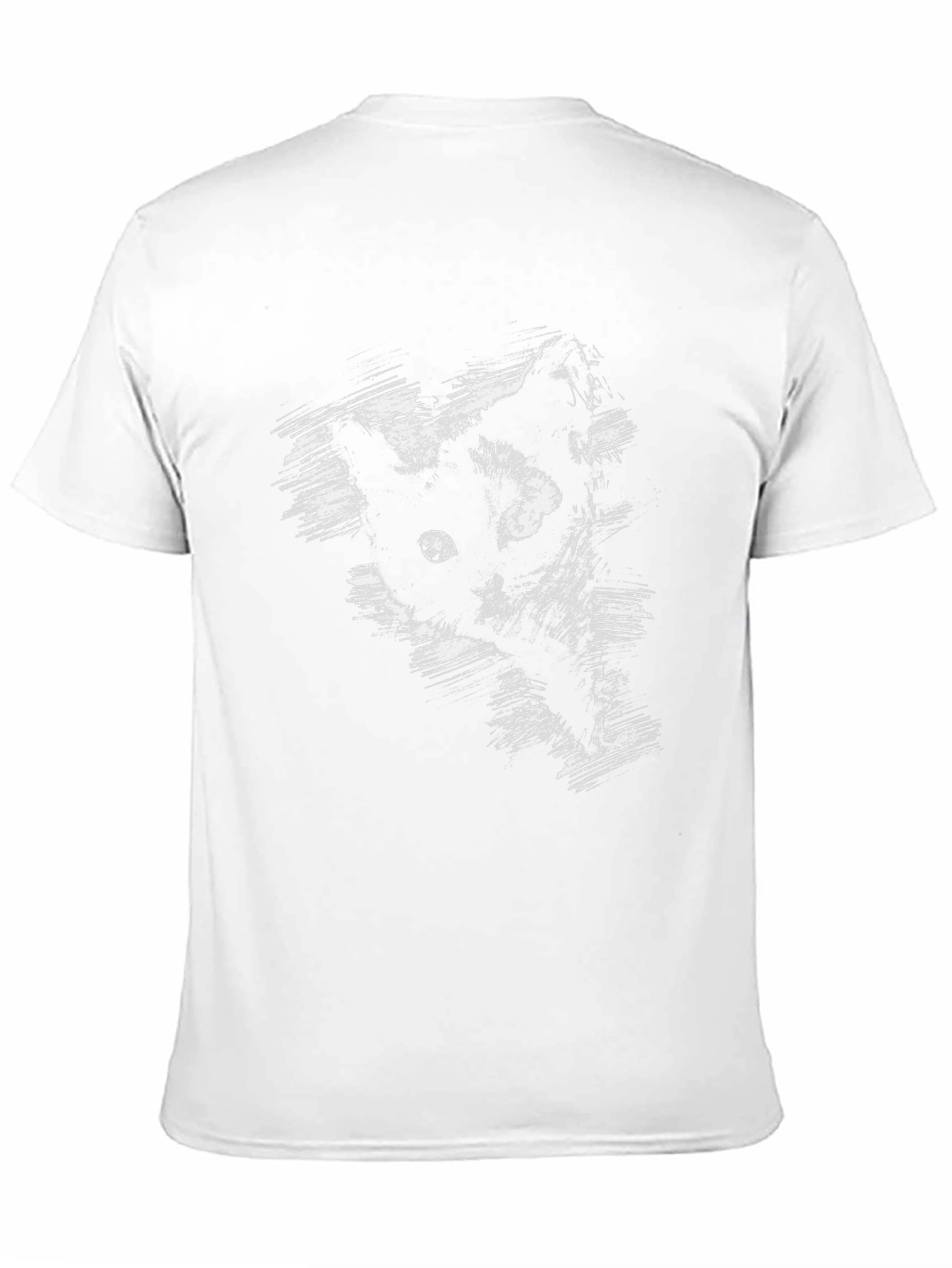 Black Brushstroke Cat Graphic Black T-Shirt view 11