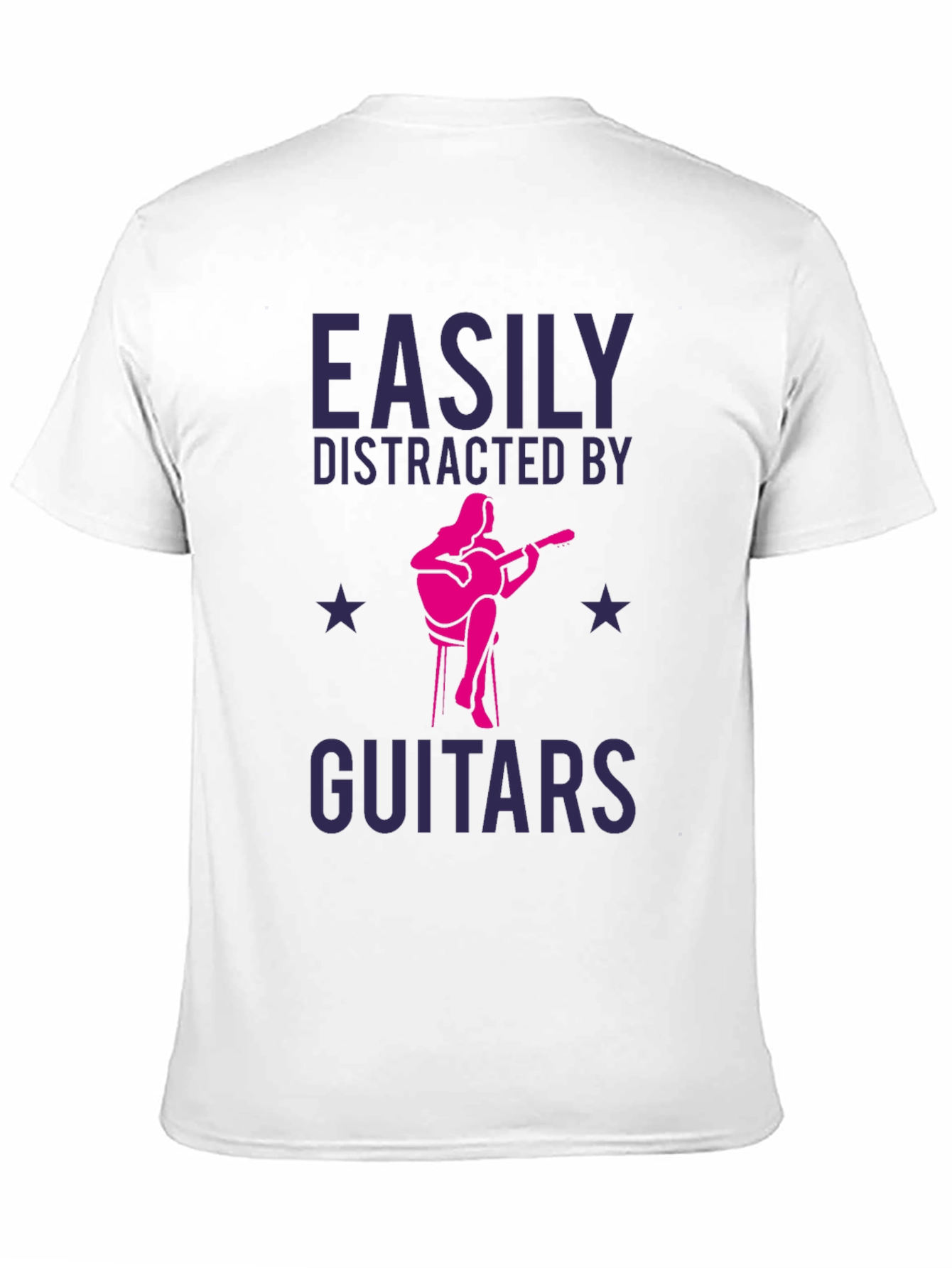 Black Easily Distracted By Guitars T-Shirt view 11