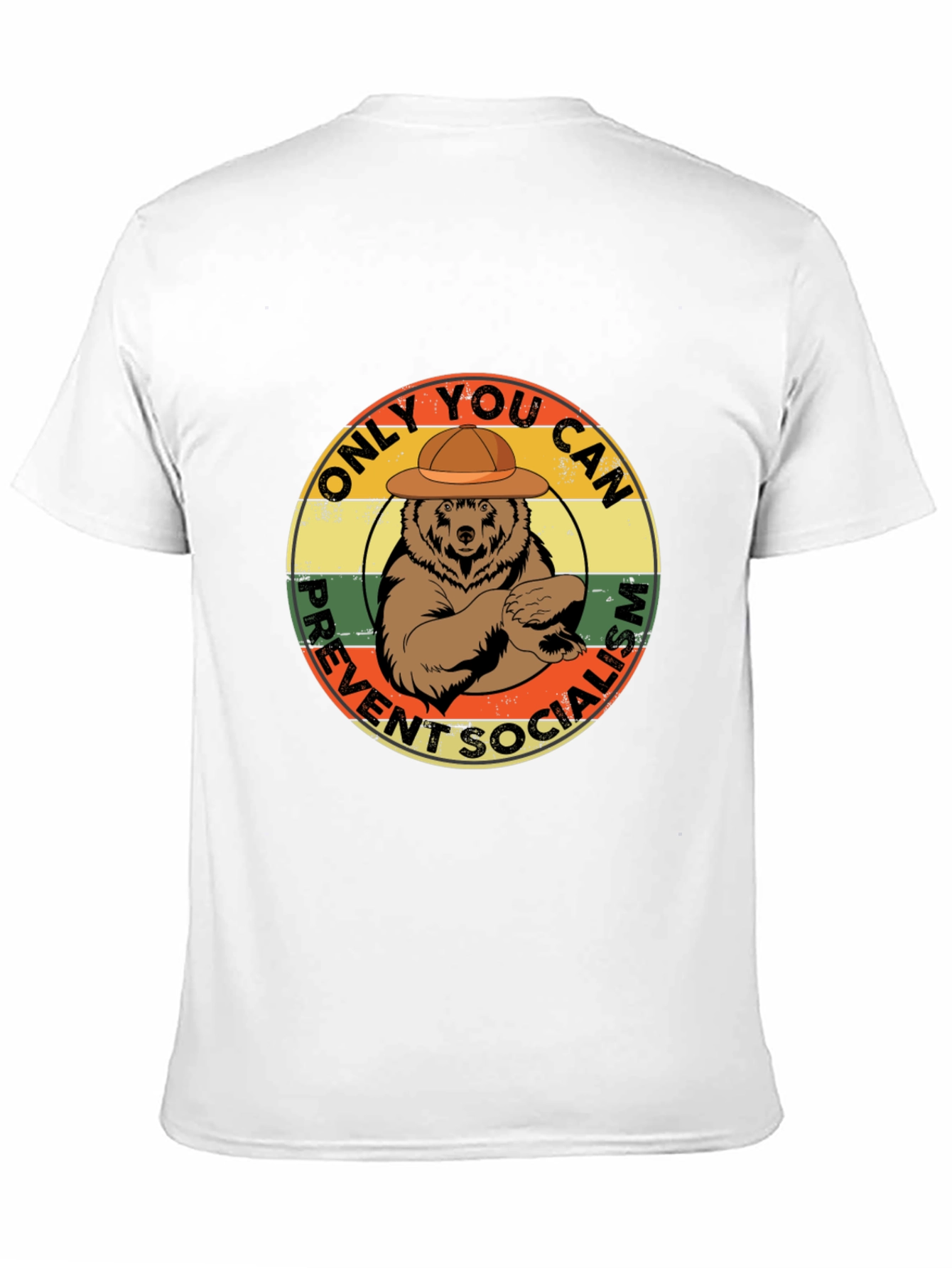 Black Smokey Bear Prevent Socialism T-Shirt view 11