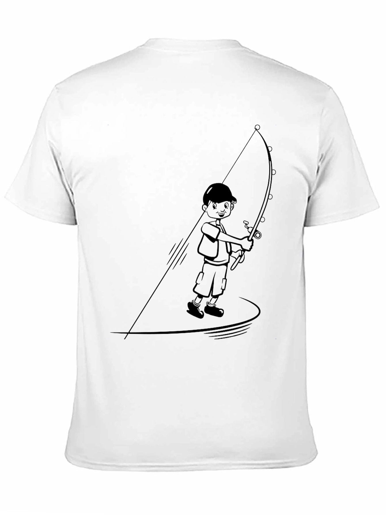 Black Boy Fishing Graphic Tee - Black Cotton Blend view 11