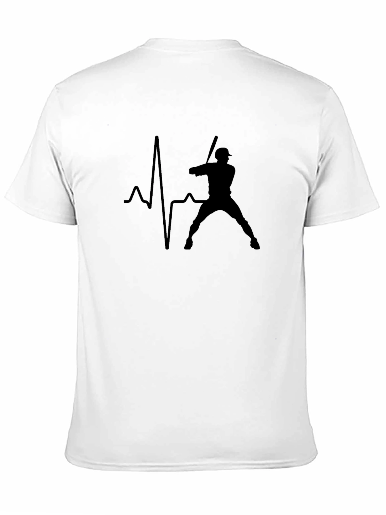 Black Baseball Heartbeat Graphic Tee - Black view 11