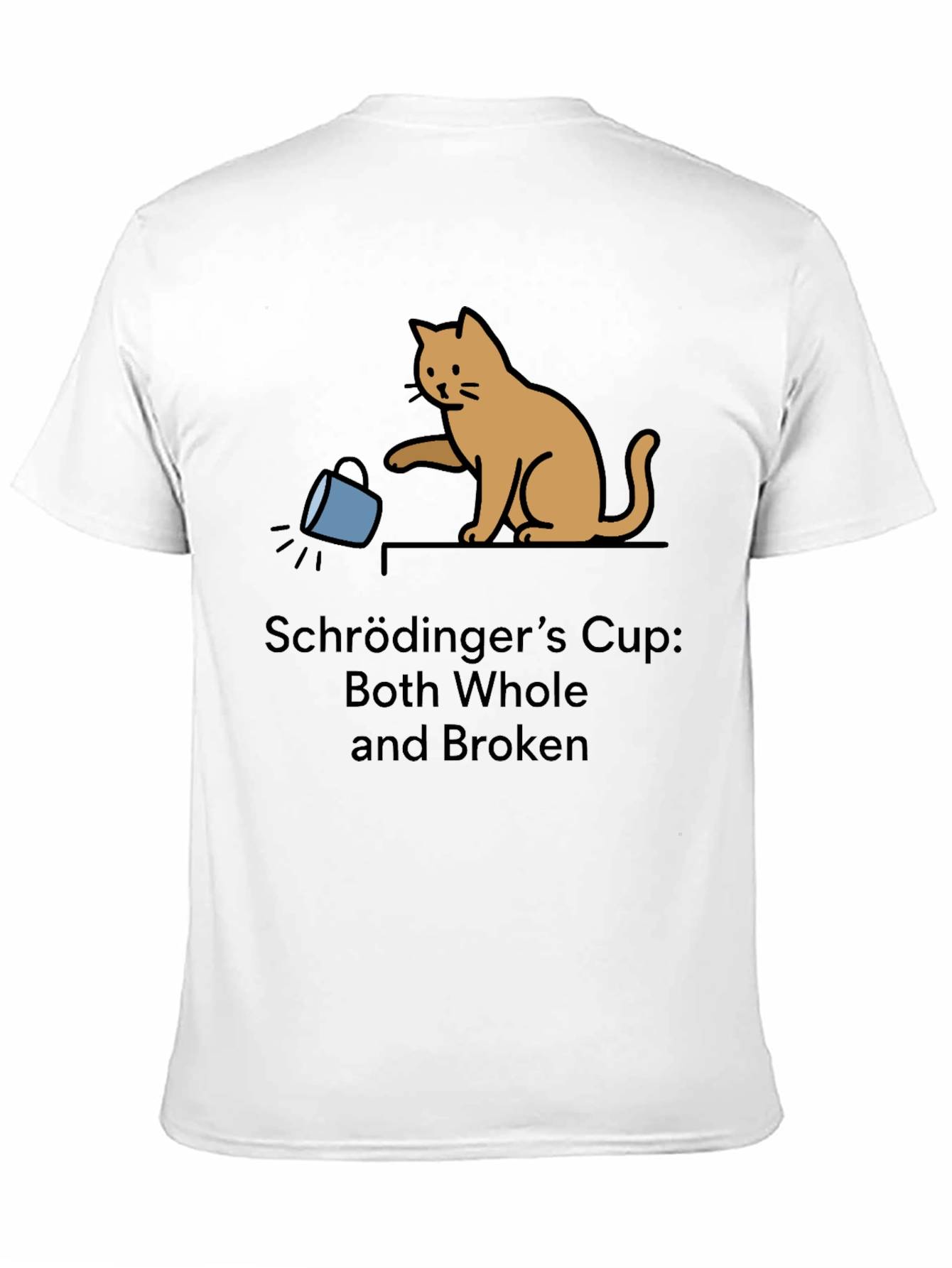 Black Schrödinger's Cup Funny Graphic Tee - Cat Lover view 11