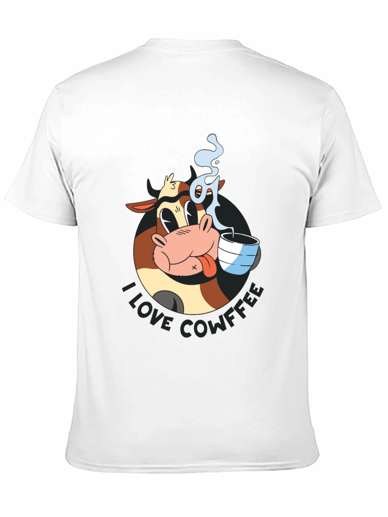 Black Cowffee T-Shirt - Cartoon Cow Coffee Lover Tee view 11