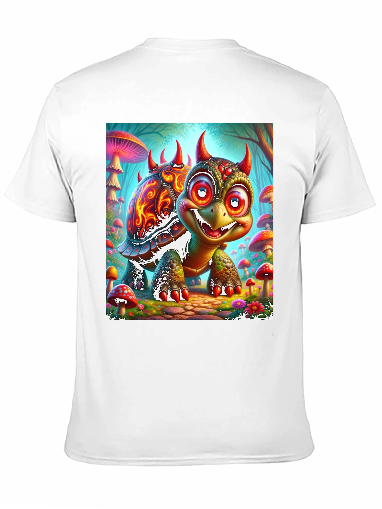 Black Turtle Devil Cartoon Graphic Tee view 11