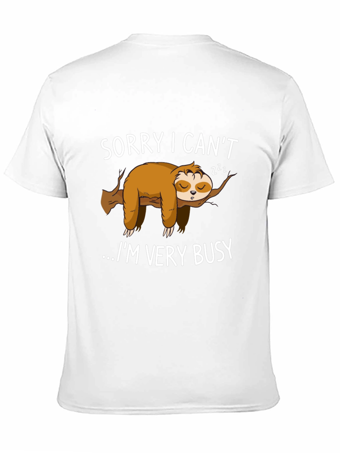 Black Lazy Sloth Graphic T-Shirt - Sorry I Can't... view 11