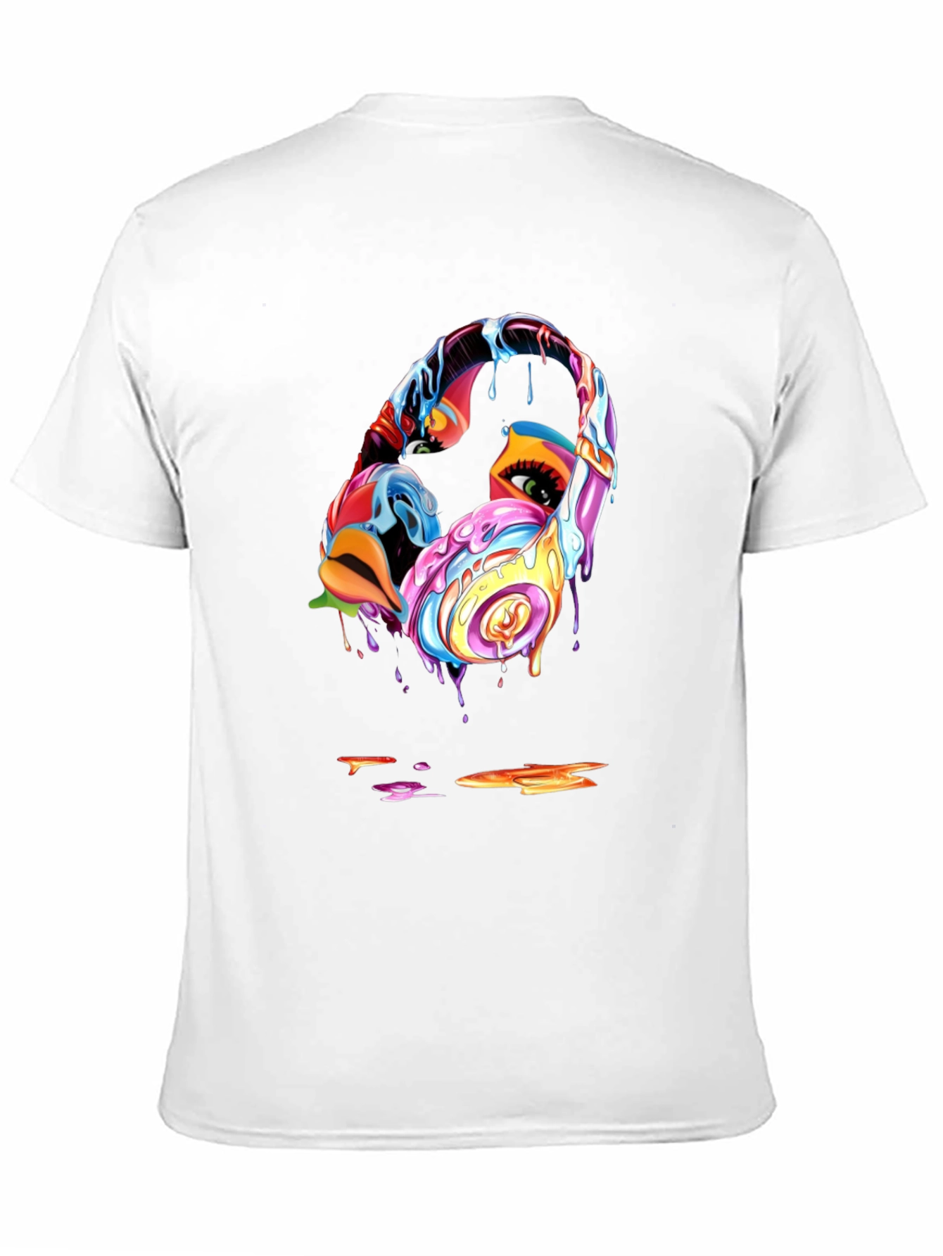 Black Abstract Headphones Graphic T-Shirt view 11