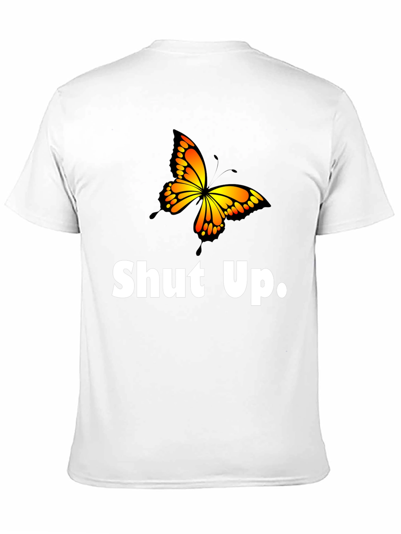Black Shut Up Butterfly Graphic T-Shirt view 11