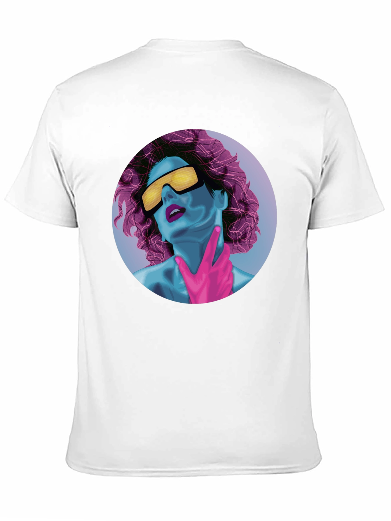 Black Retro Synthwave Graphic Tee - Black Cotton T-Shirt view 11