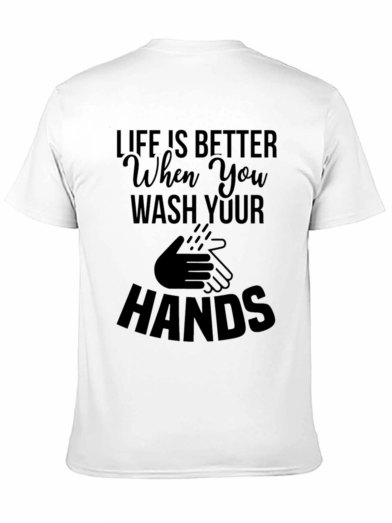 Black Wash Your Hands Black T-Shirt view 11