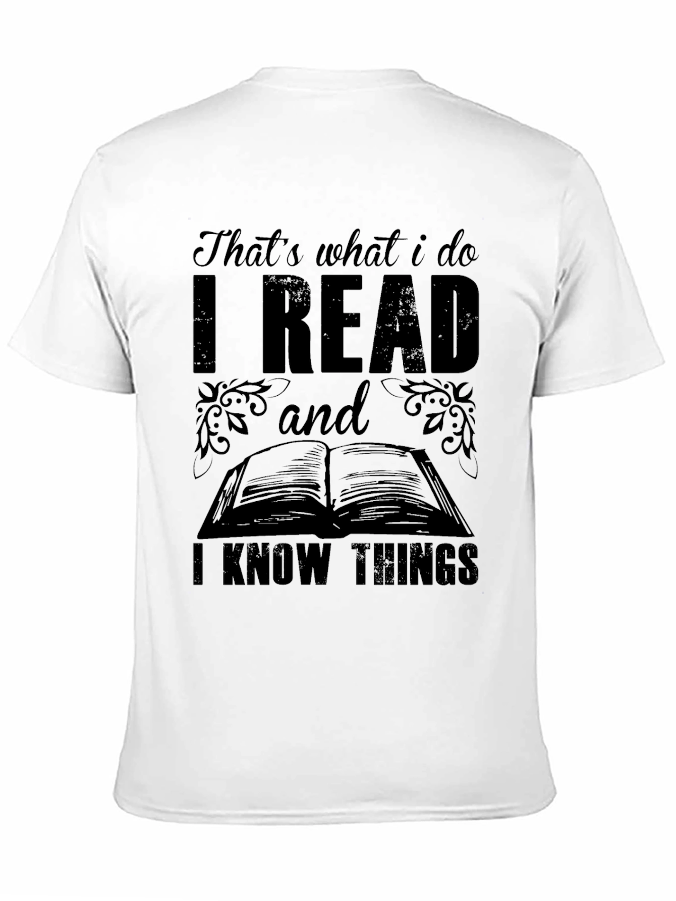 Black I Read and I Know Things Black T-Shirt view 11