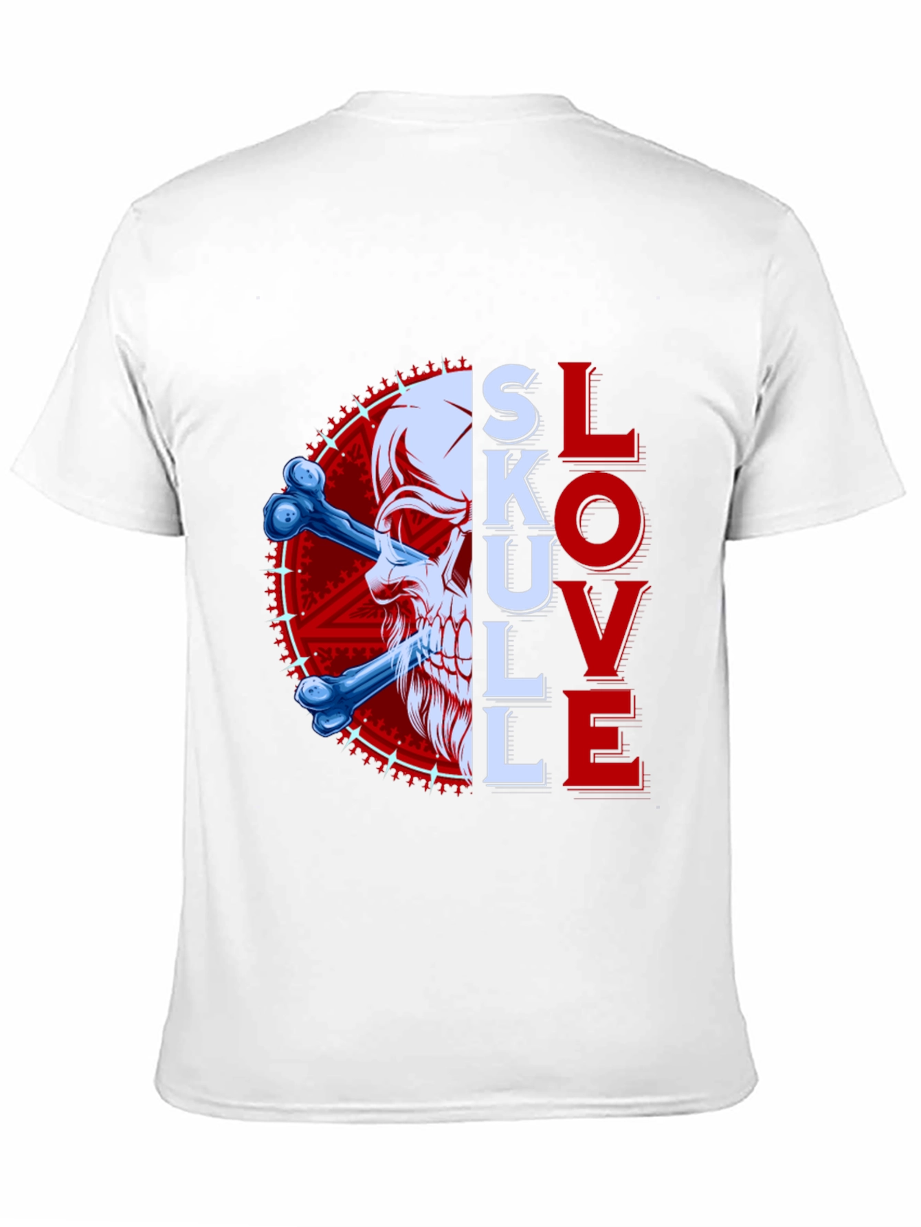 Black Skull & Bones Graphic Tee - Love and Death Shirt view 11