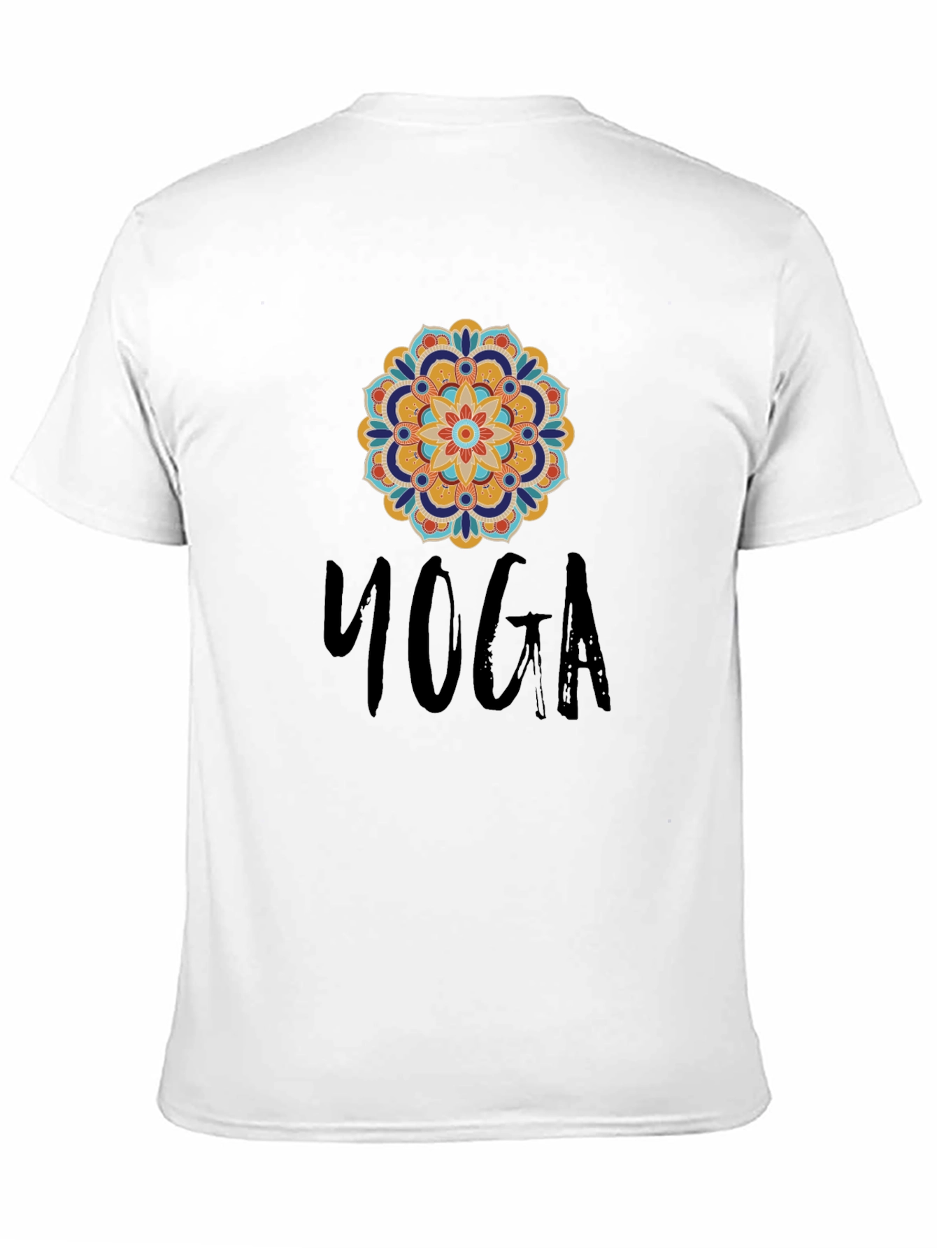 Black Yoga Mandala Graphic Black T-Shirt view 11