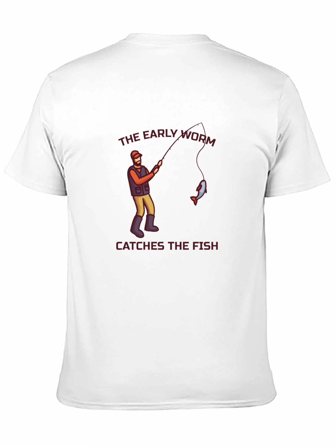 Black The Early Worm Catches the Fish Graphic Tee view 11