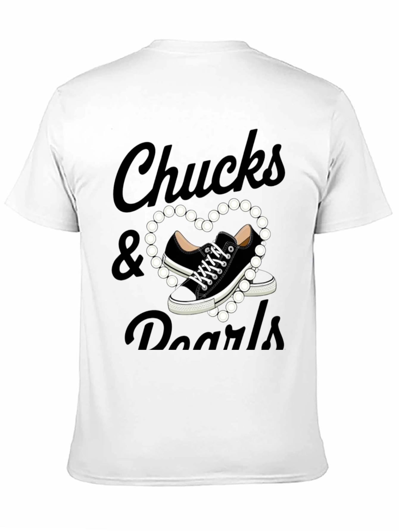 Black Chuck's & Pearls Graphic T-Shirt view 11
