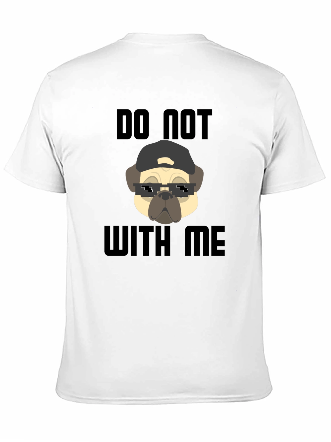 Black Funny Pug Do Not With Me Black T-Shirt view 11