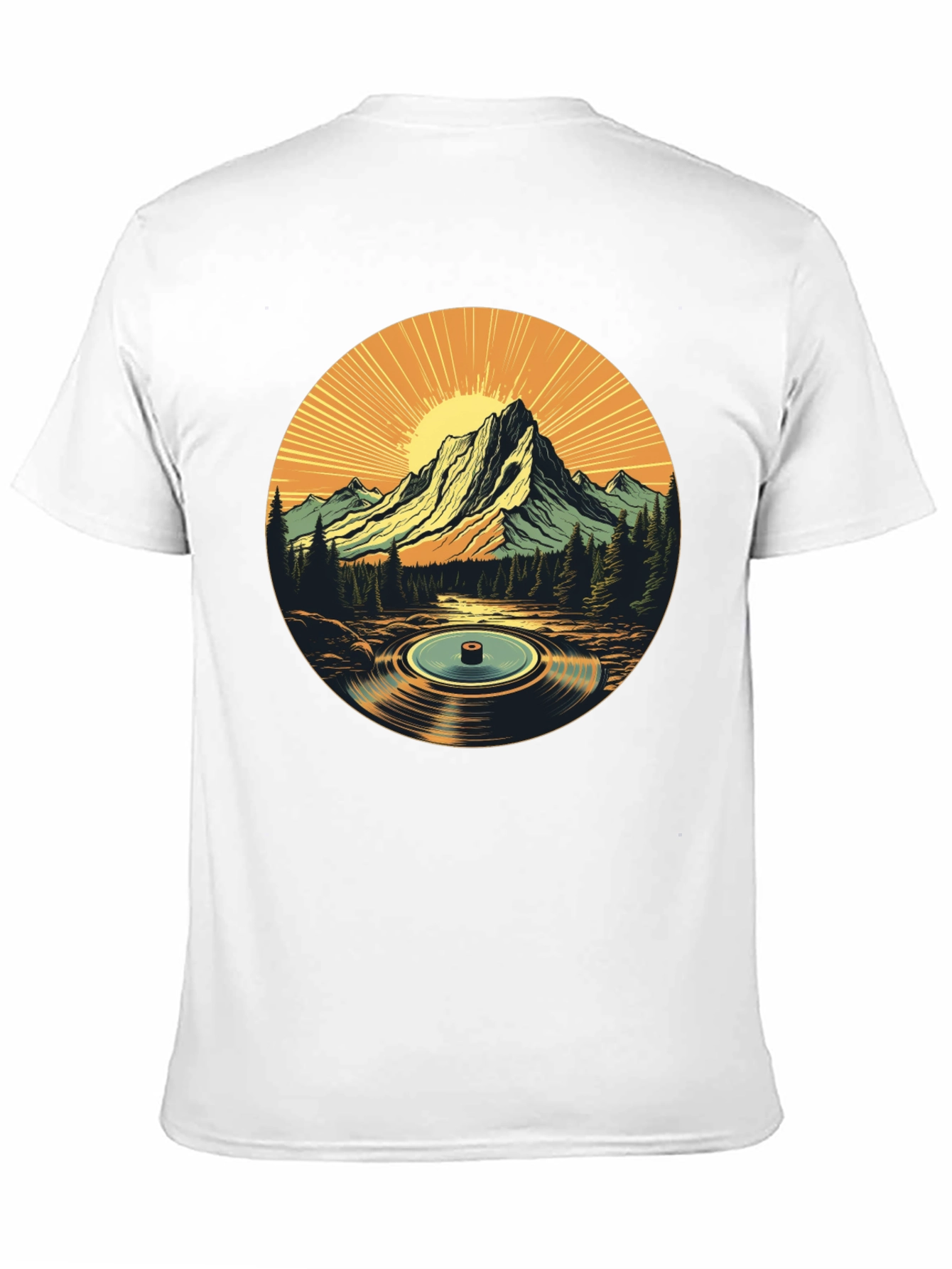 Black Mountain Vinyl Record Graphic T-Shirt view 11