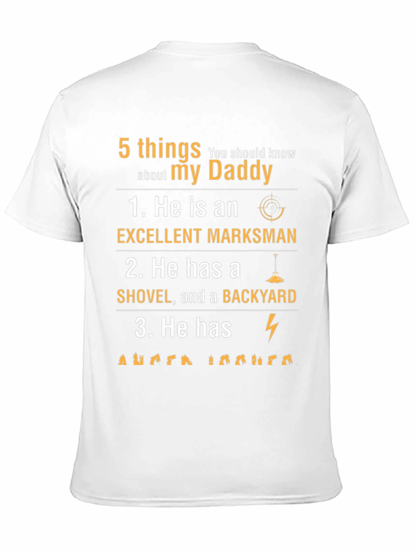 Black 5 Things About My Daddy T-Shirt view 11