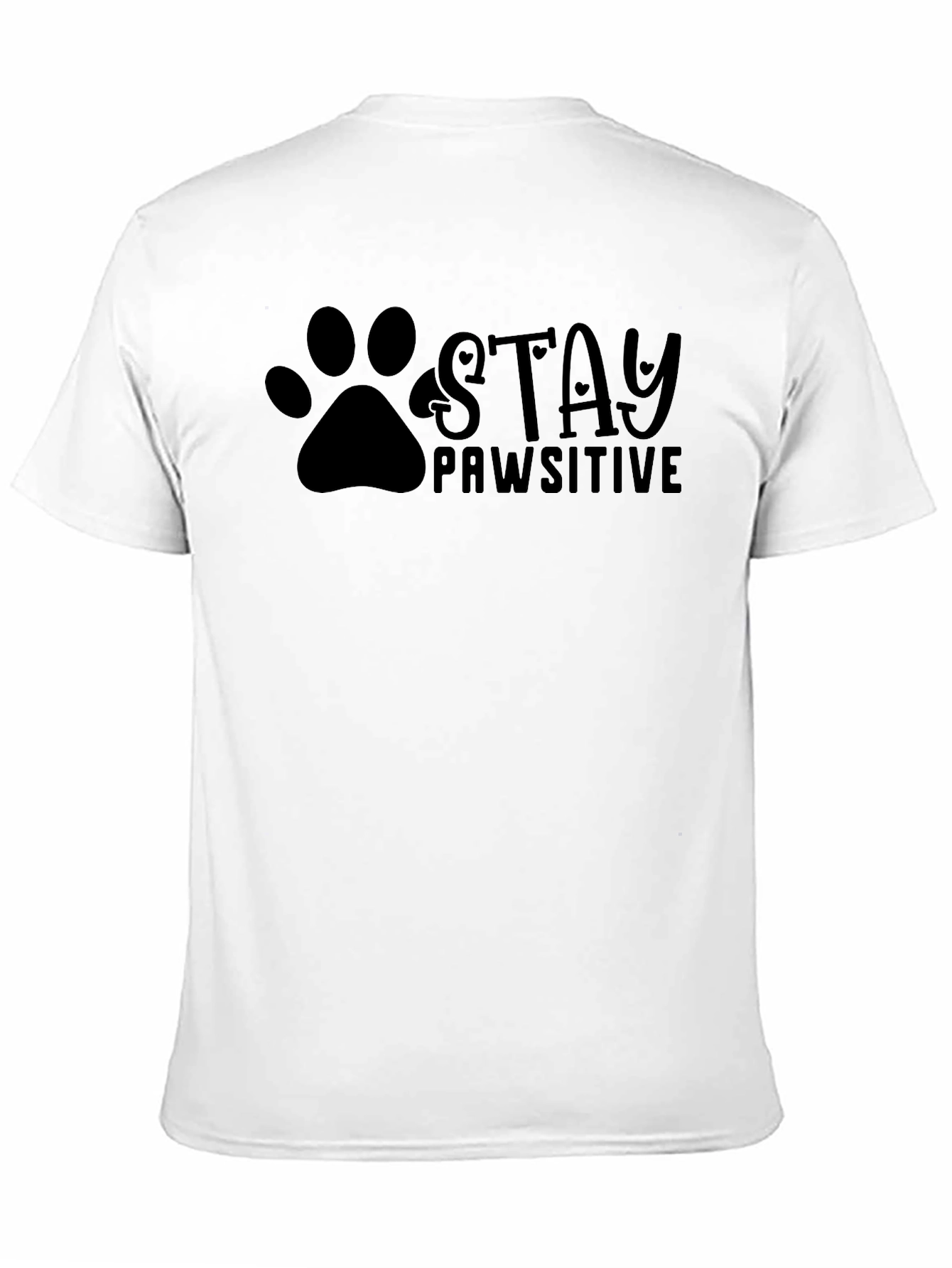 Black Stay Pawsitive Black T-Shirt view 11