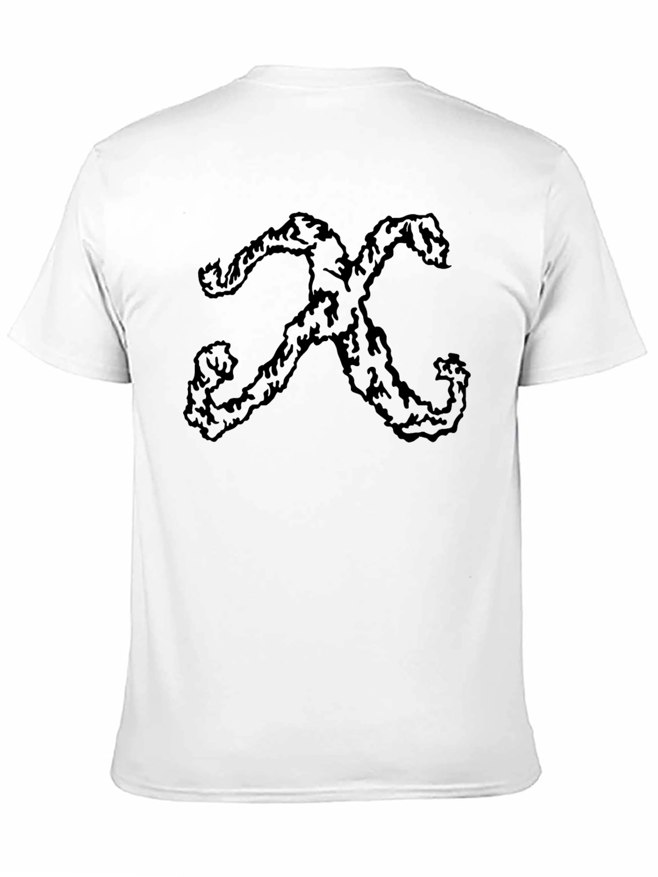 Black Abstract 'X' Graphic Print Black Crew Neck T-Shirt view 11