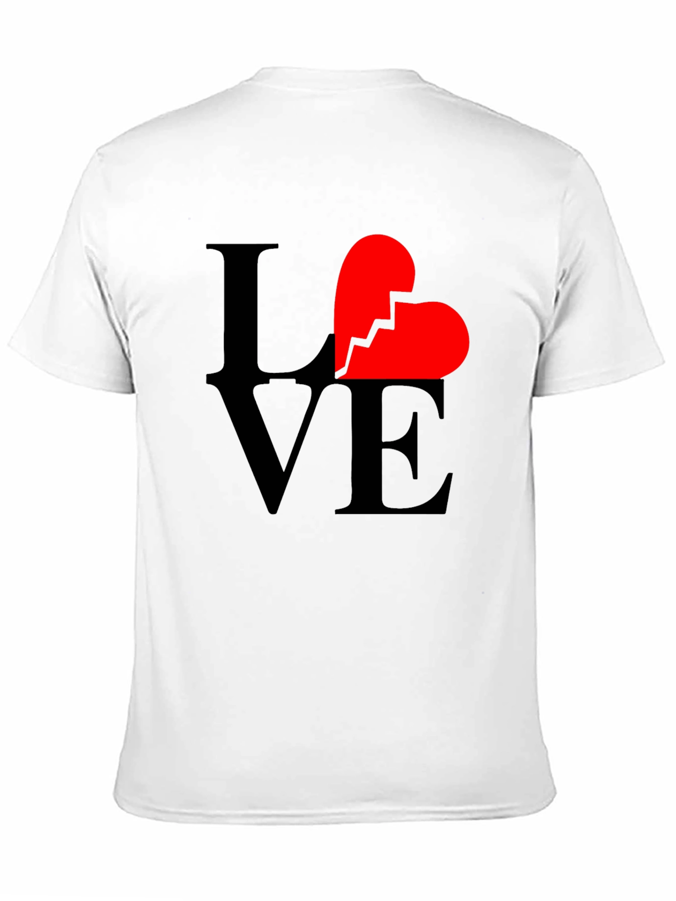 Black Broken Heart Love Graphic T-Shirt - Unisex Black Tee view 11