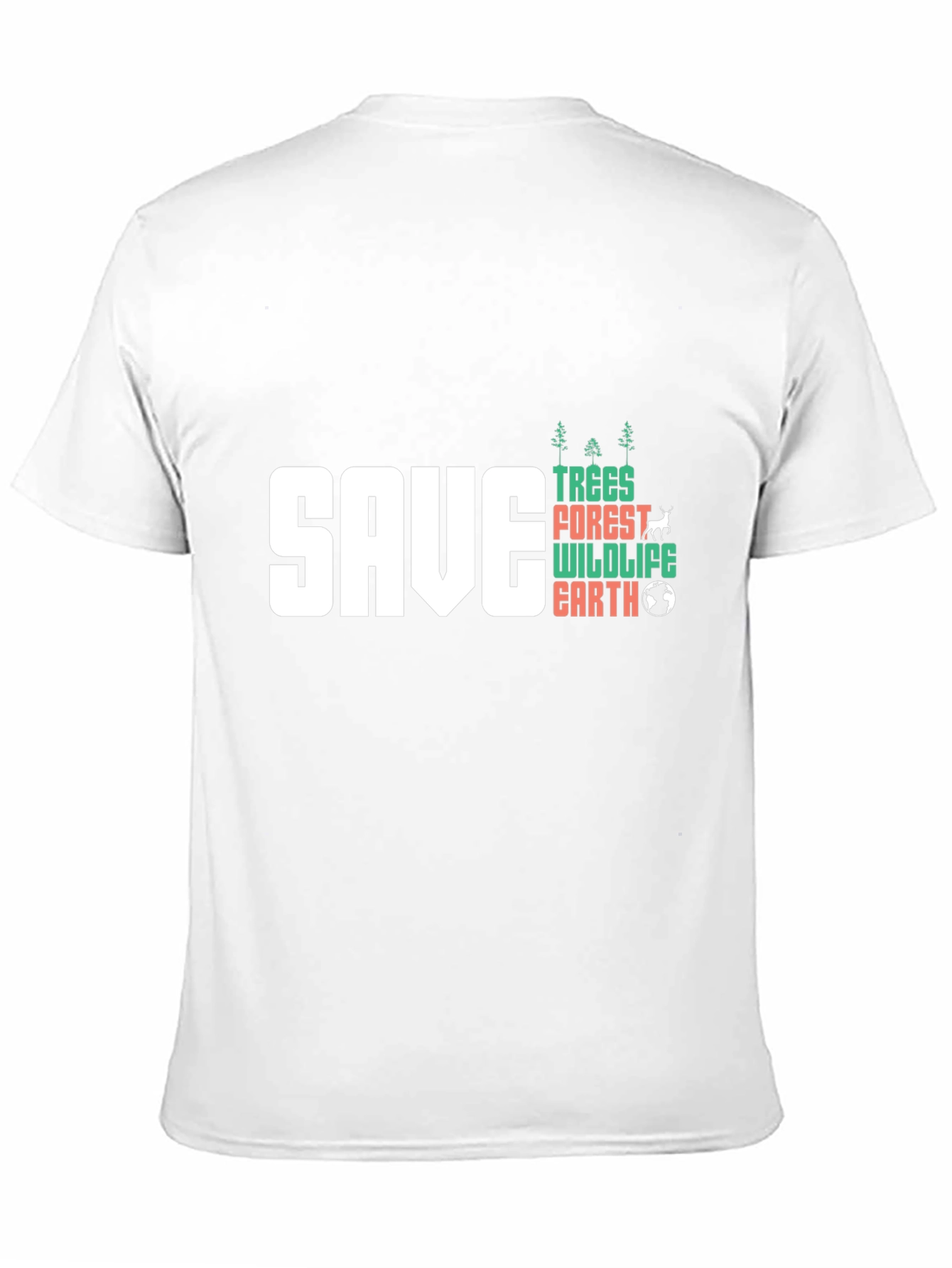 Black Save Trees Wildlife Earth Graphic T-Shirt view 11