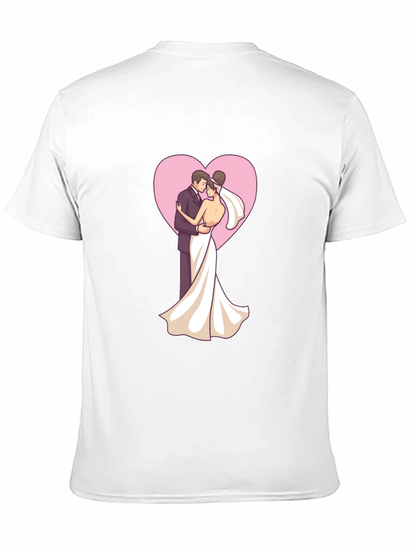 Black Bride & Groom Heart Tee - Black view 11