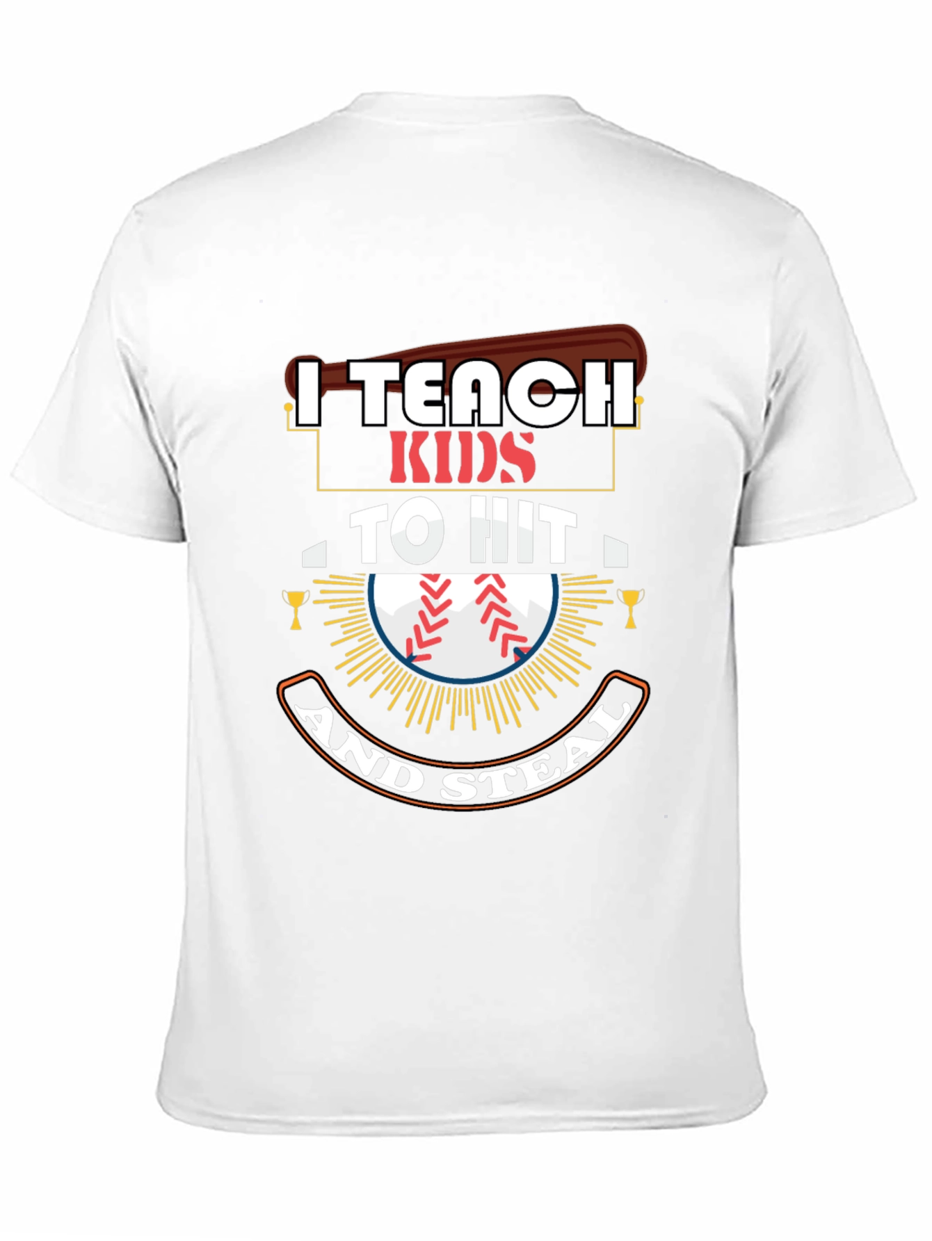 Black I Teach Kids To Hit And Steal T-Shirt view 11