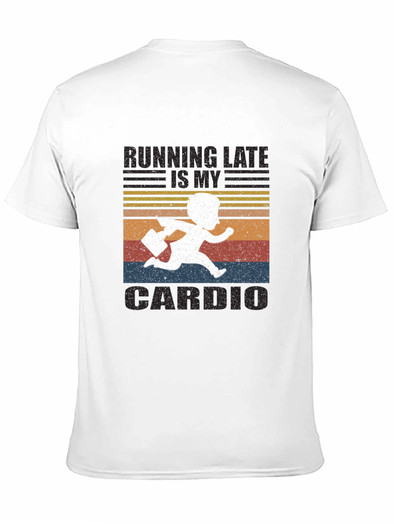 Black Running Late is My Cardio Graphic Tee view 11
