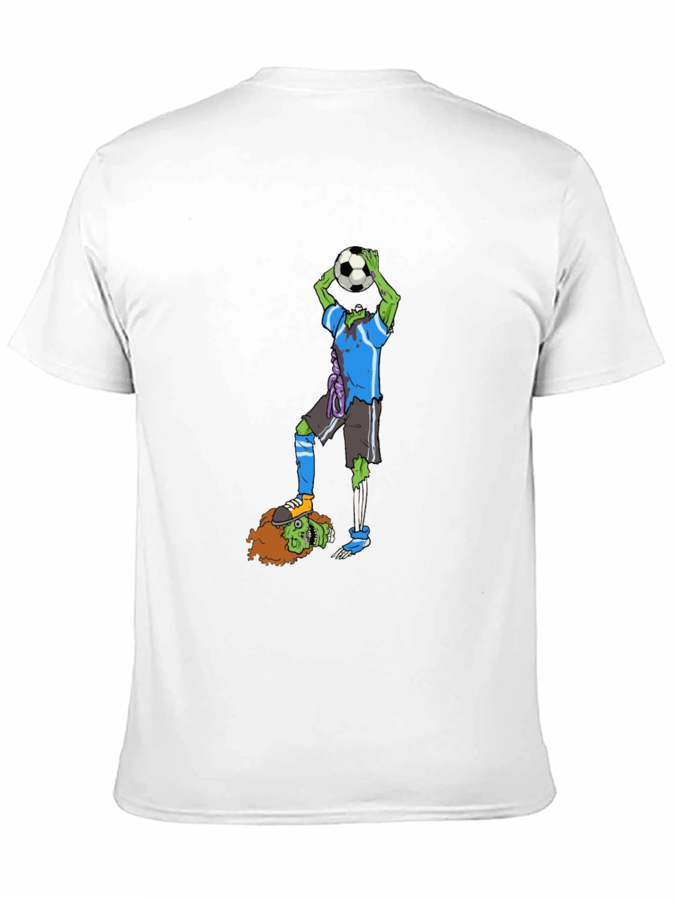 Black Zombie Soccer T-Shirt - Funny Graphic Tee view 11