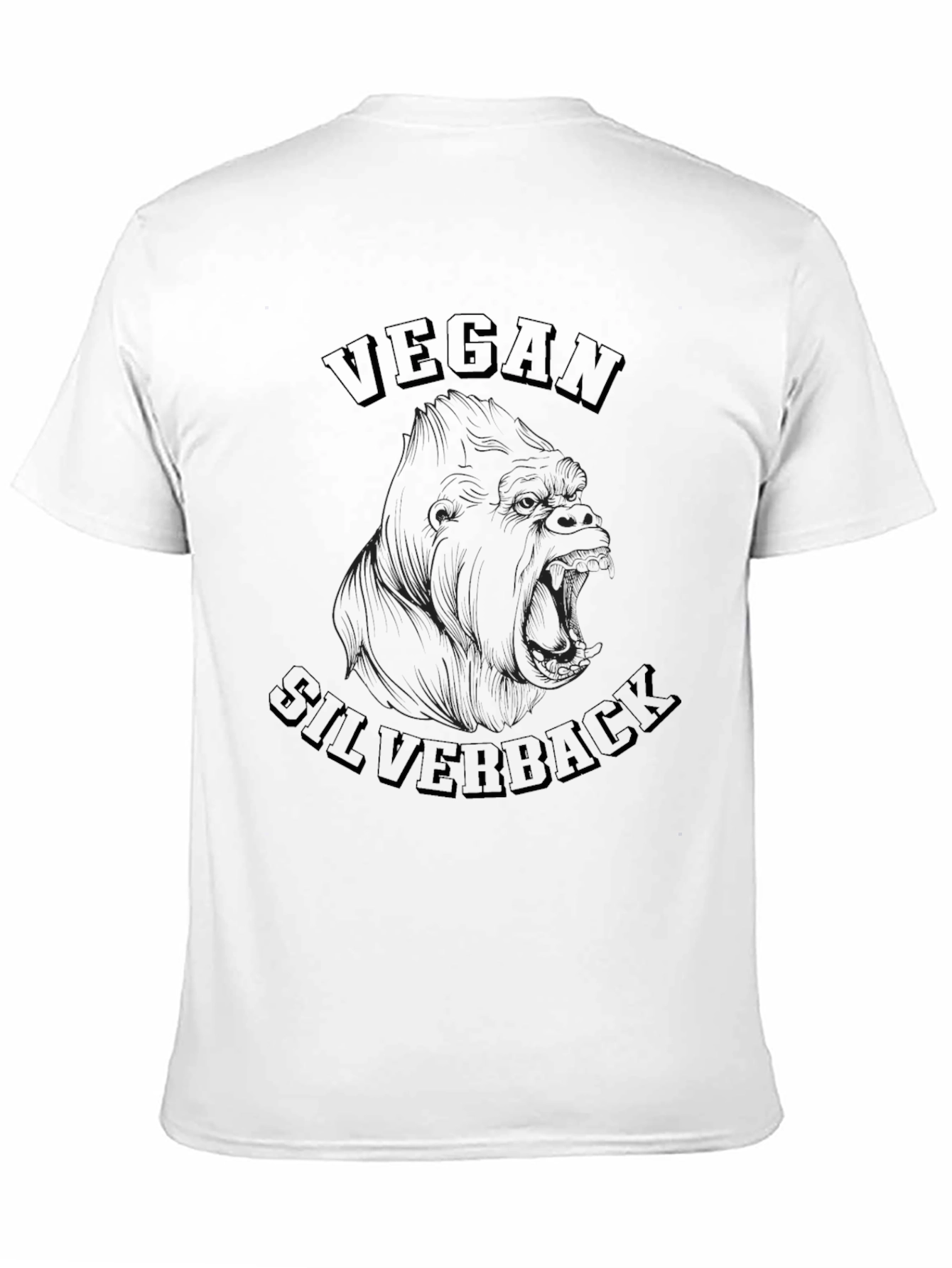 Black Vegan Silverback Graphic Tee - Black view 11