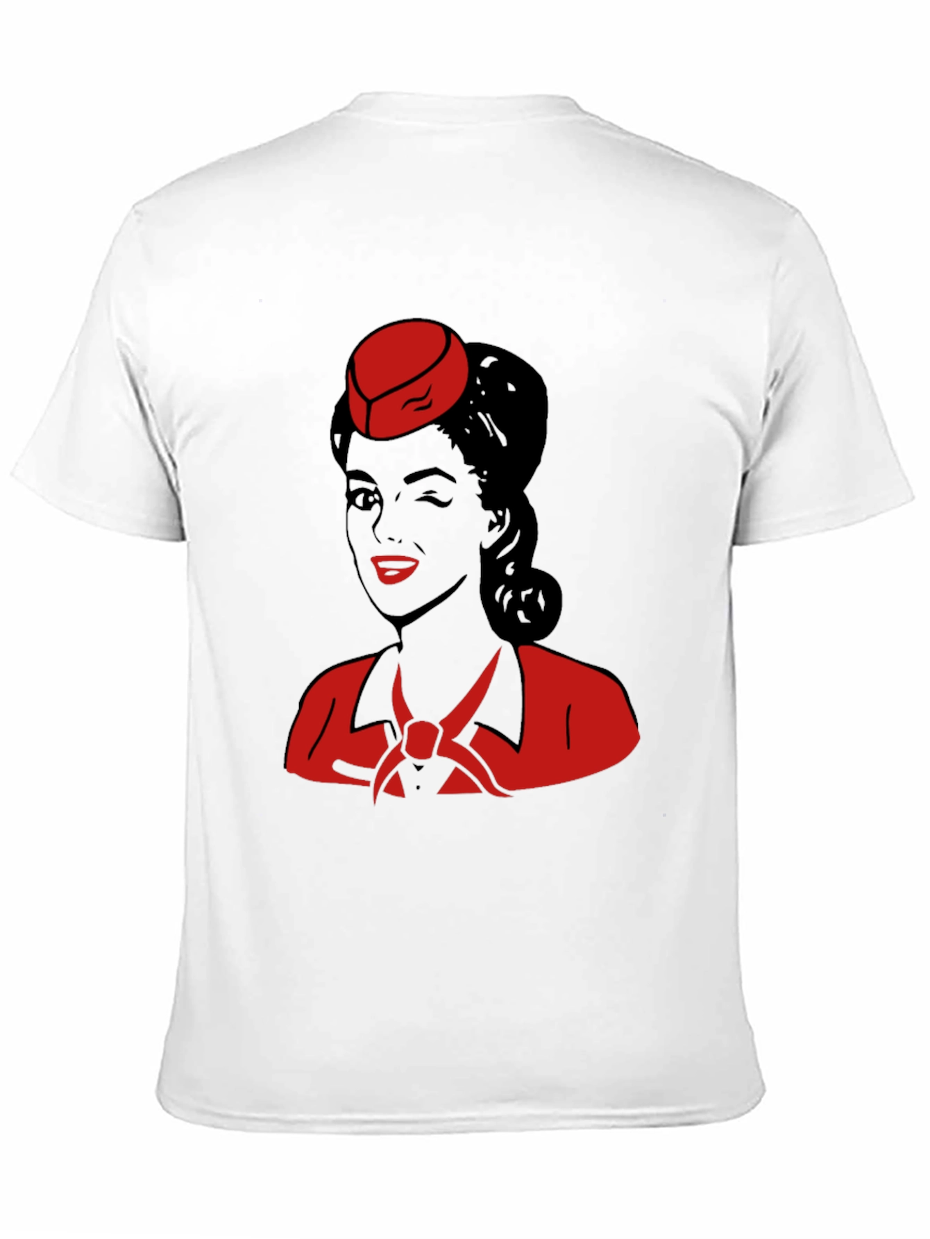 Black Retro Flight Attendant Graphic T-Shirt view 11