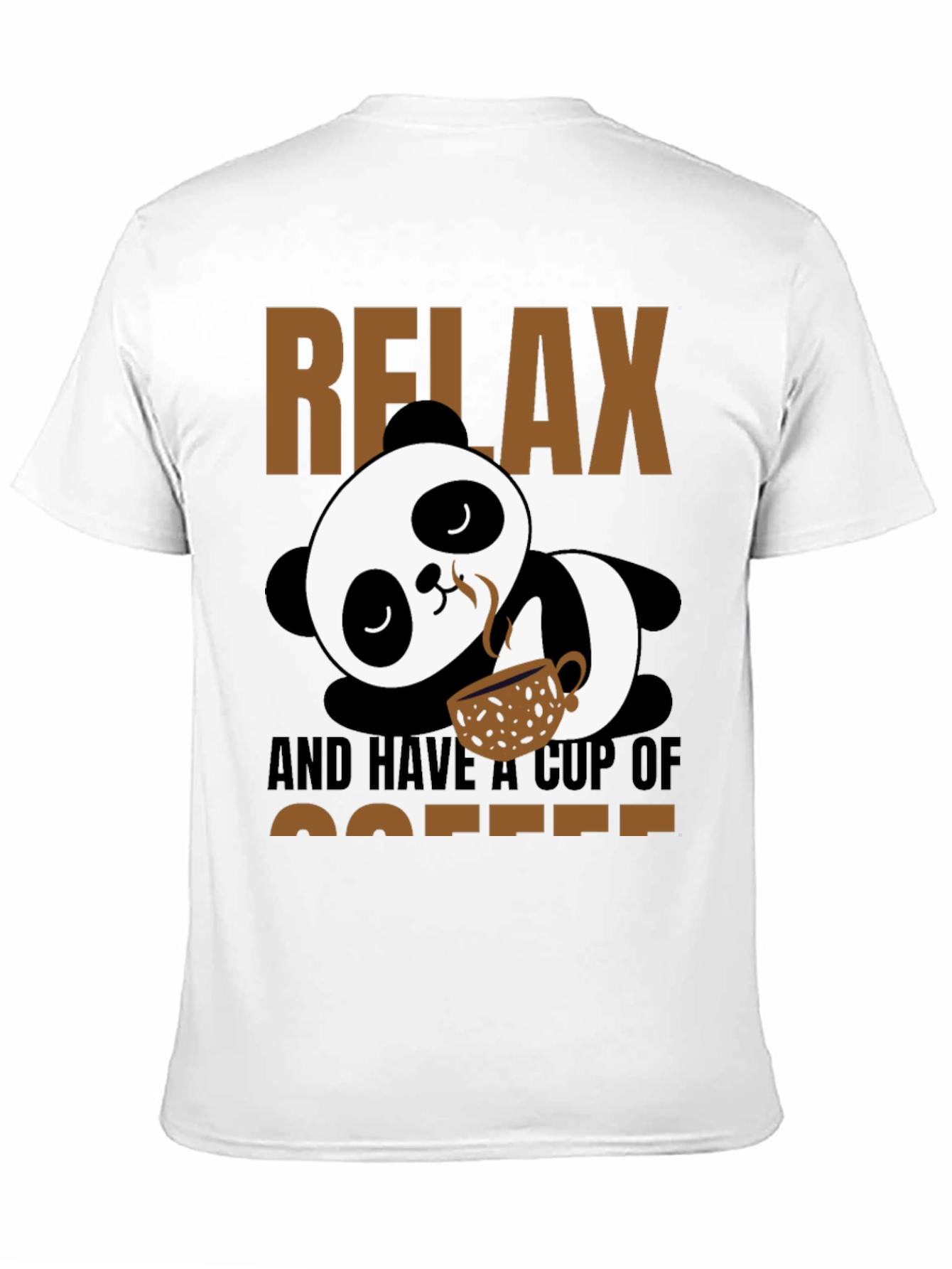 Black Relax Panda Coffee T-Shirt view 11