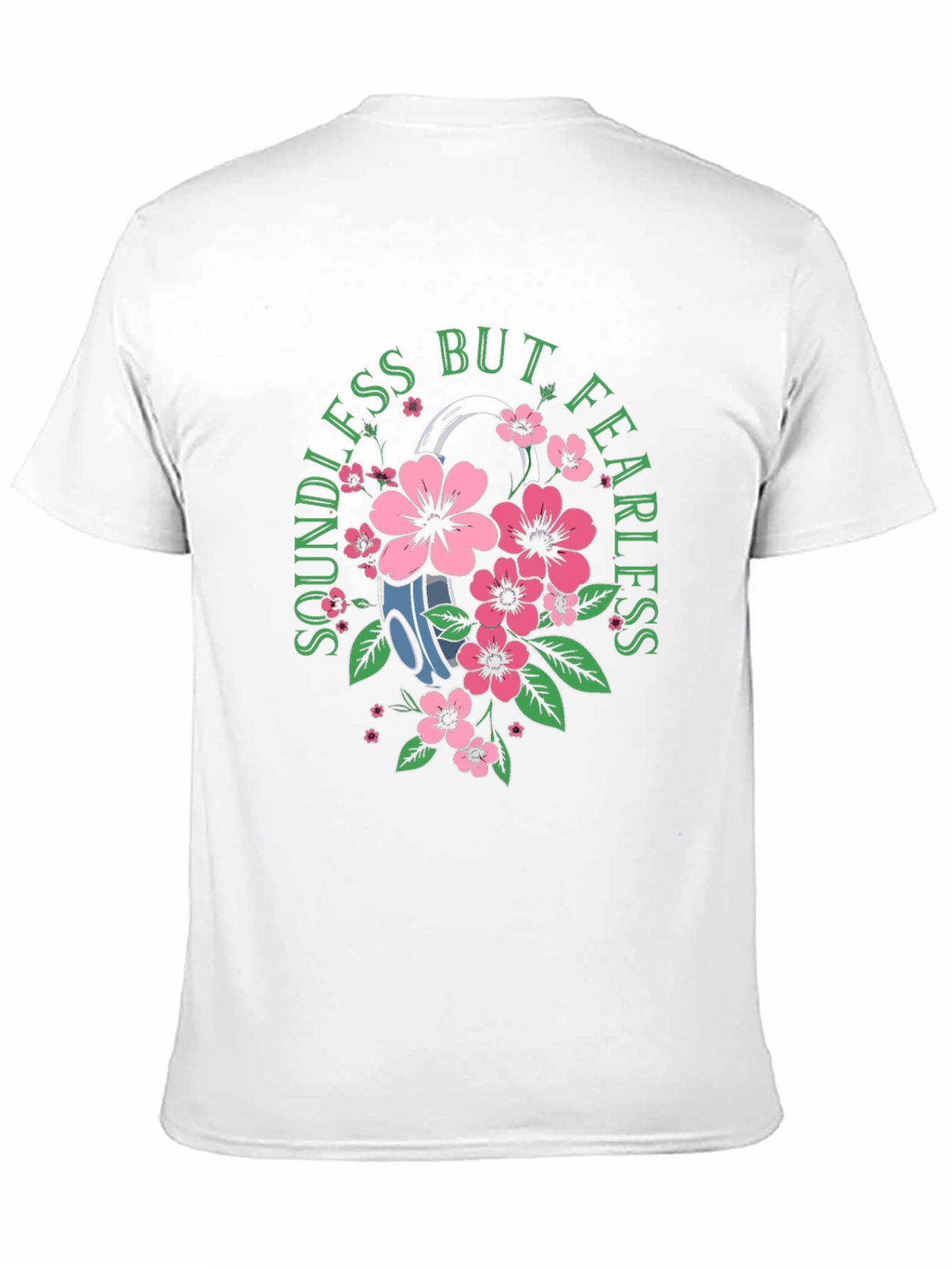 Black Soundless But Fearless Floral Graphic Tee - Black view 11