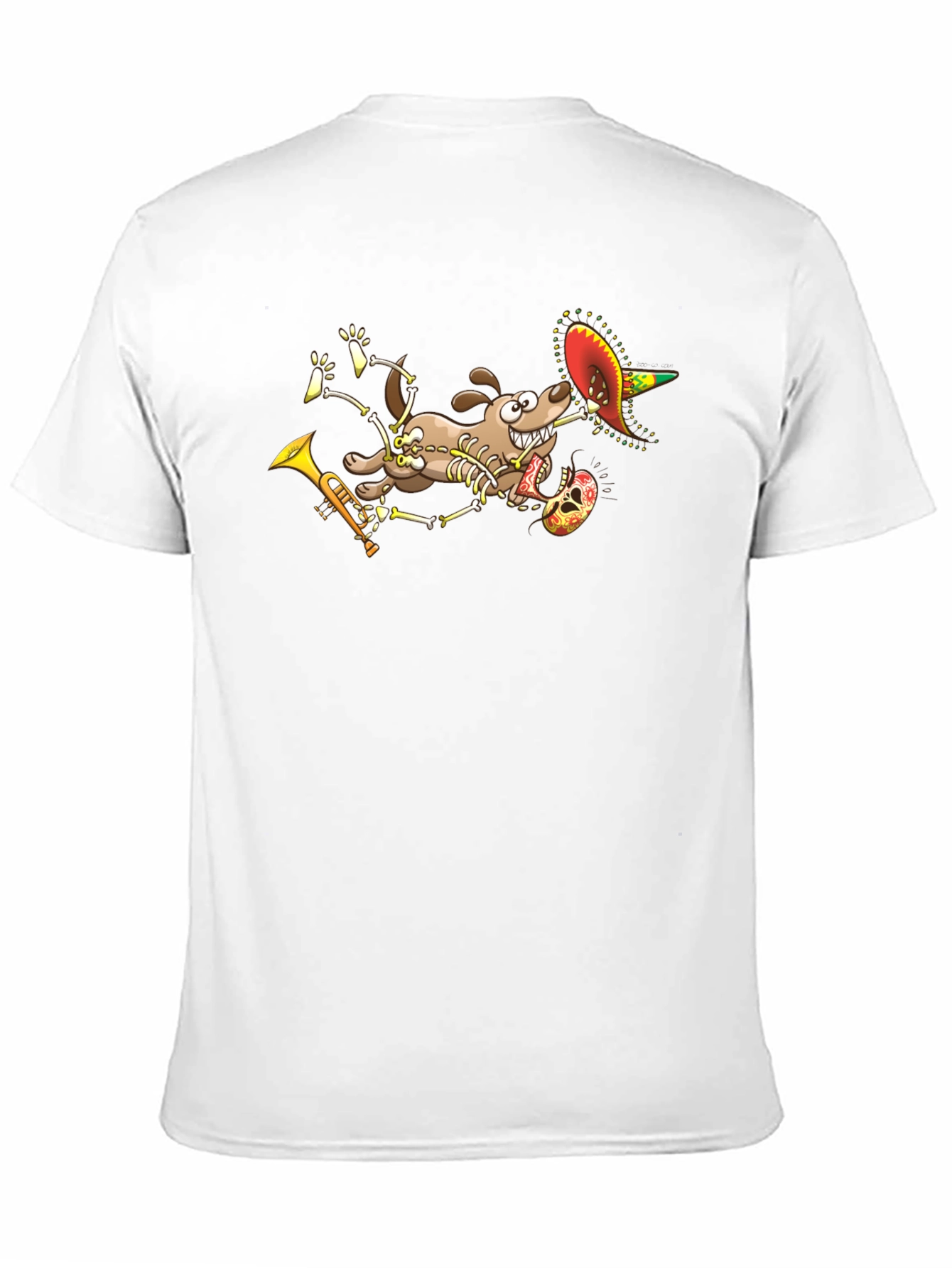 Black Skeleton Dog Sombrero T-Shirt view 11