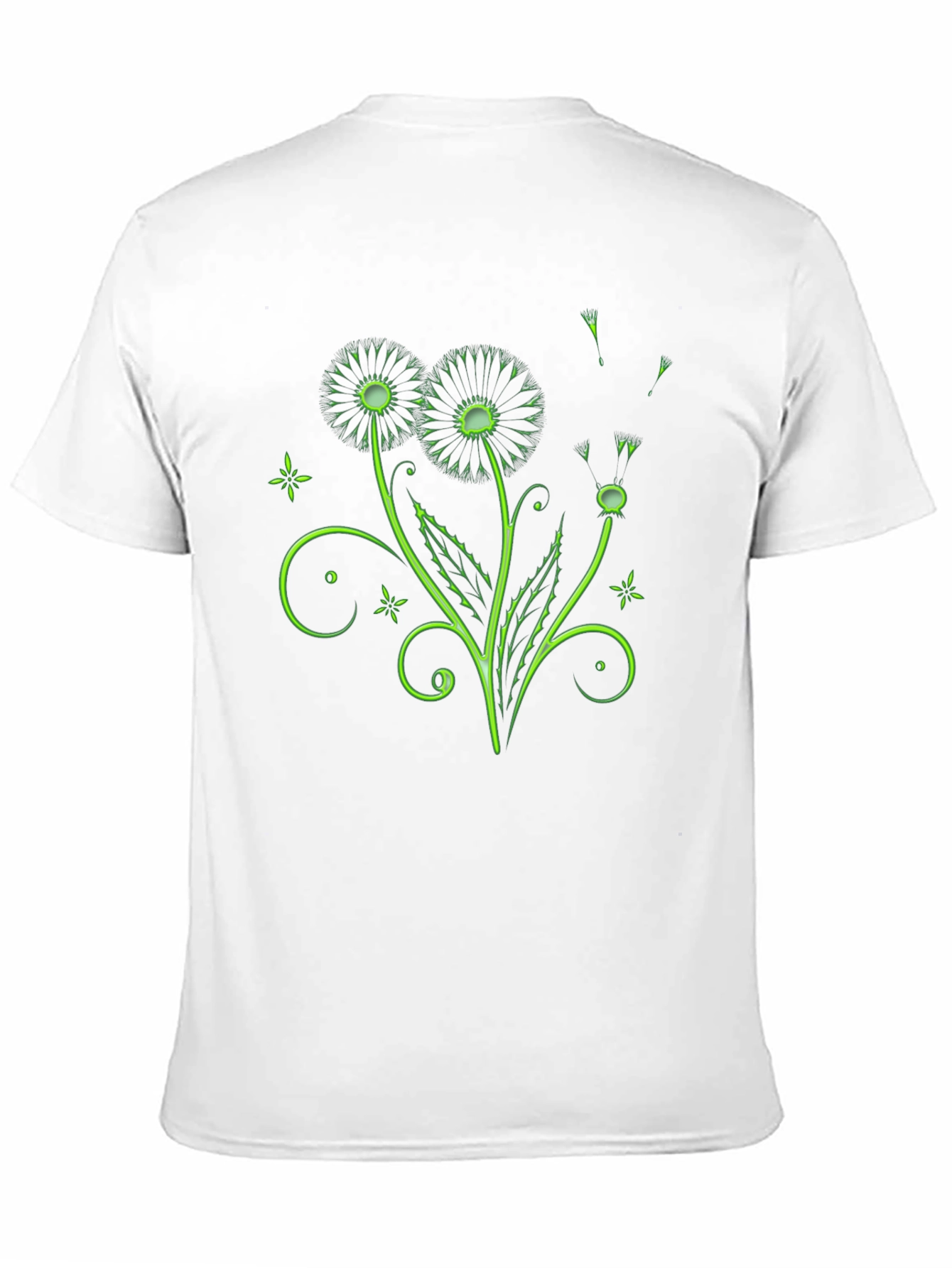 Black Neon Dandelion Graphic Black T-Shirt view 11