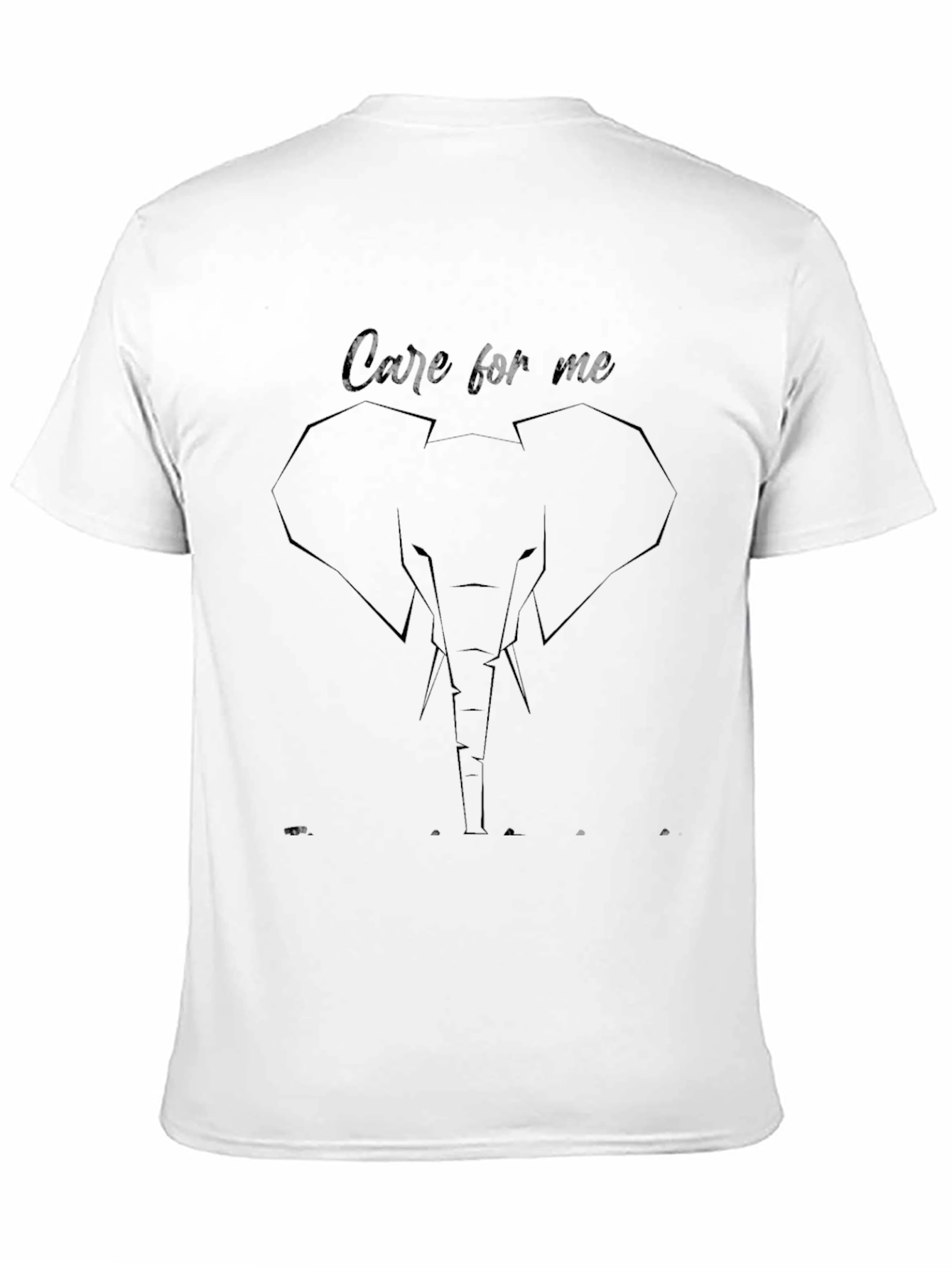 Black Care For Me Graphic Tee - Black, Minimalist Elephant Design view 11